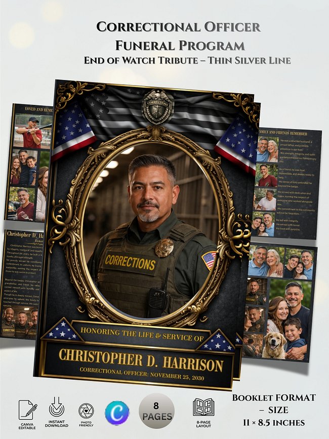 Correctional Officer Funeral Program Templates
