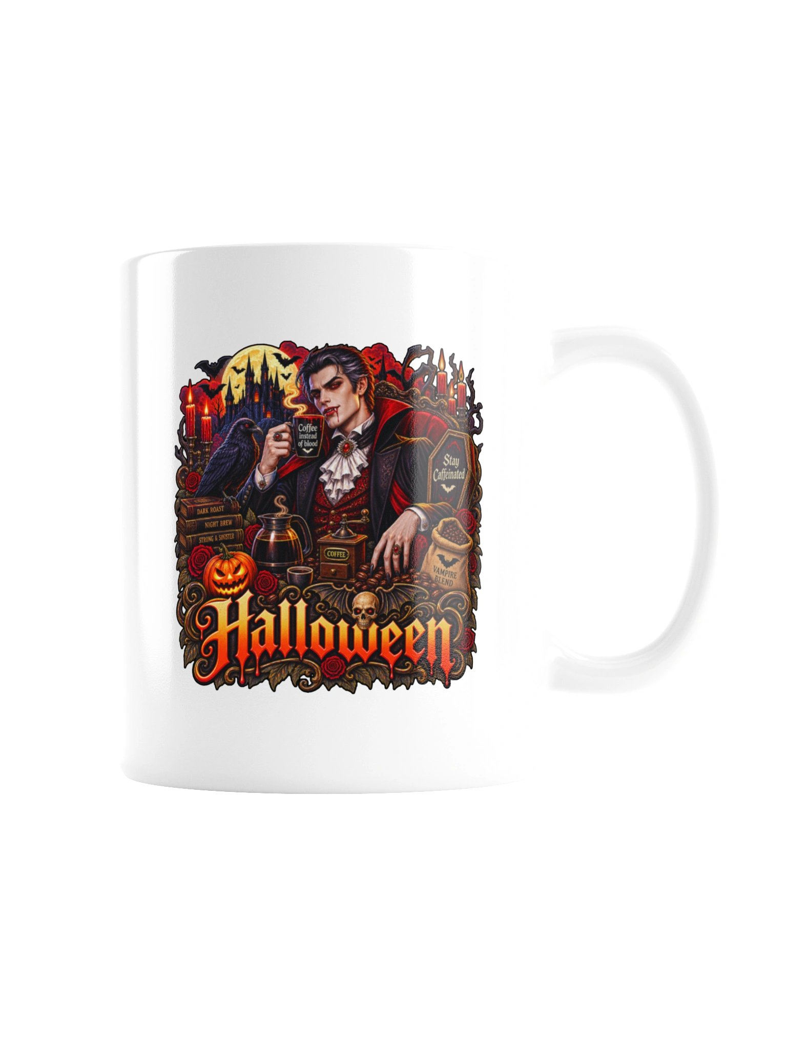 Vampire Coffee Mug – Coffee Instead of Blood Halloween Cup product image (8)