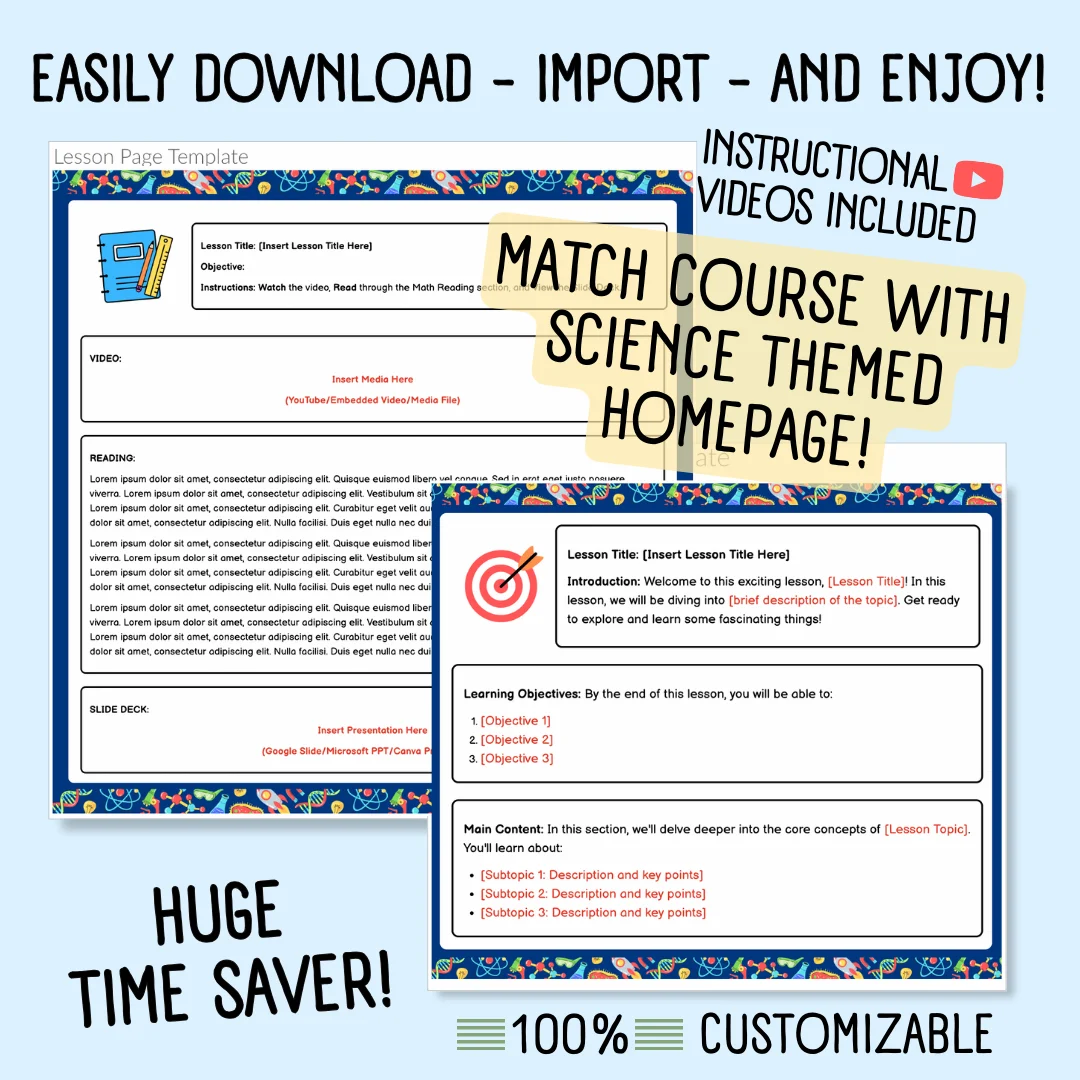 Canvas LMS Template - COURSE BUNDLE - Science Theme - 100% Customizable product image (7)