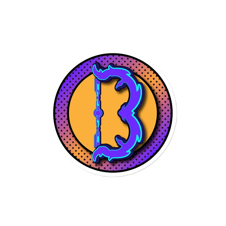 Neon B Emblem Die-Cut Magnets product image (2)