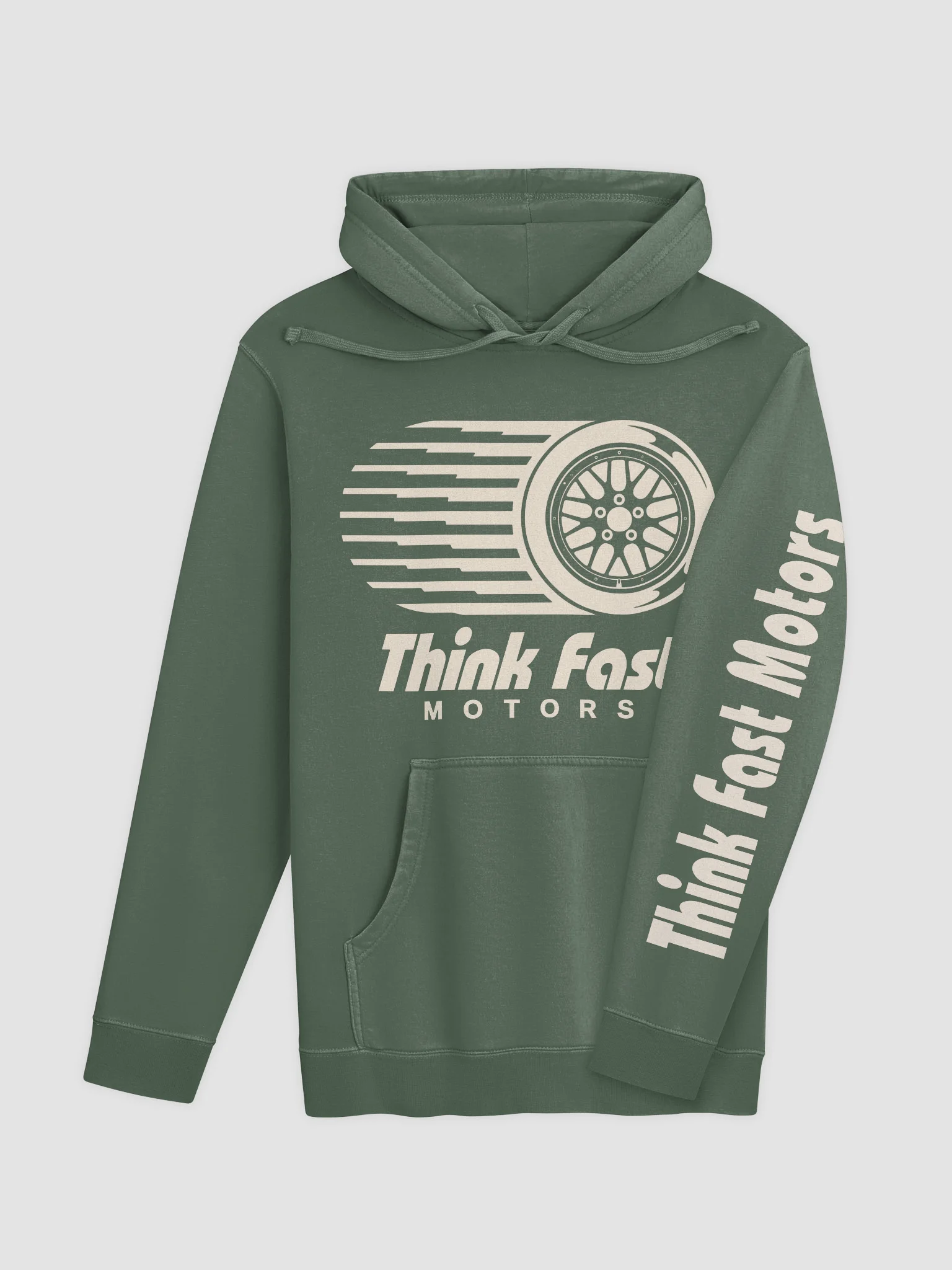Think Fast Motors Speed Wheel Hoodie - Alpine Green product image (4)