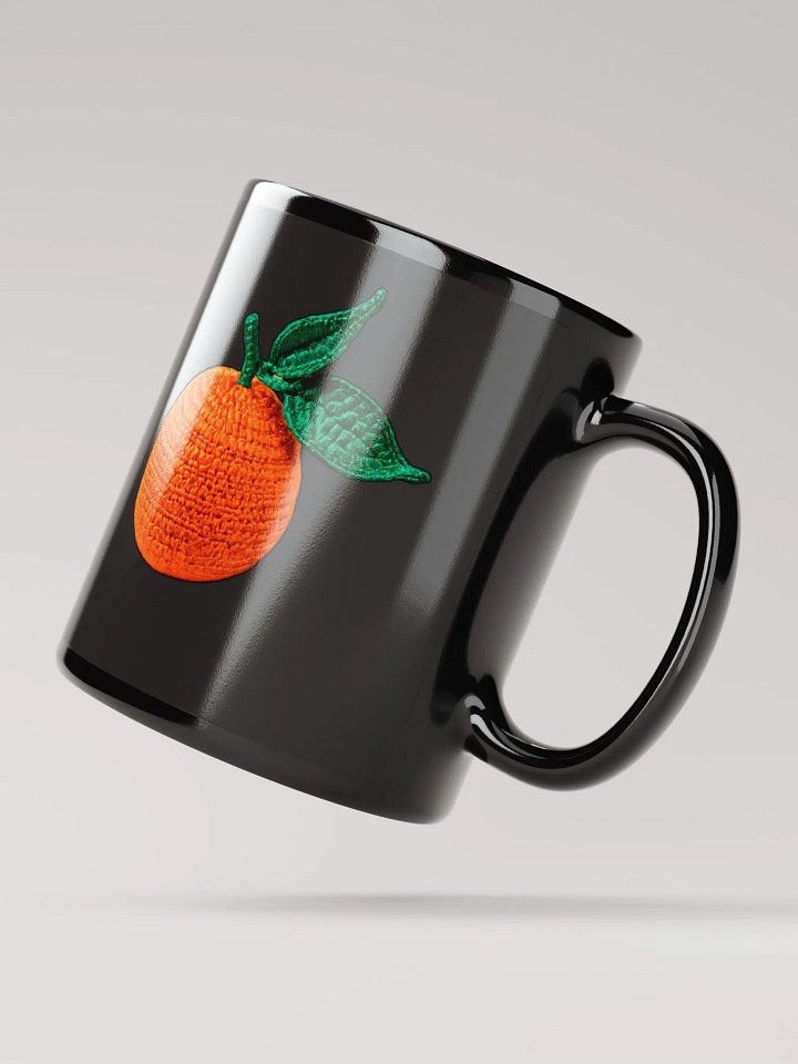 CozyAvocado Black Glossy Mug Crochet Orange #2 product image (2)