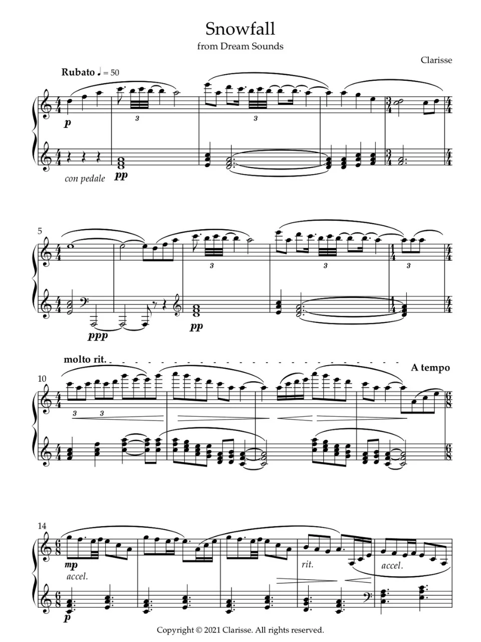 Snowfall - Sheet Music product image (1)