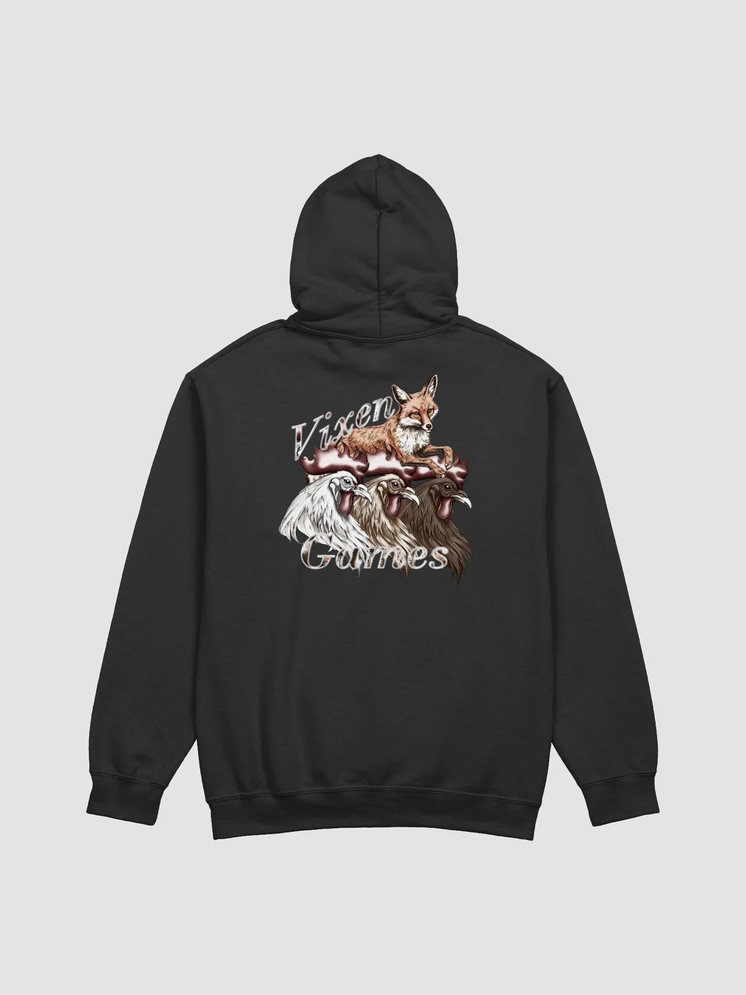 Vixen Games three cocks and a fox back print hoodie product image (16)