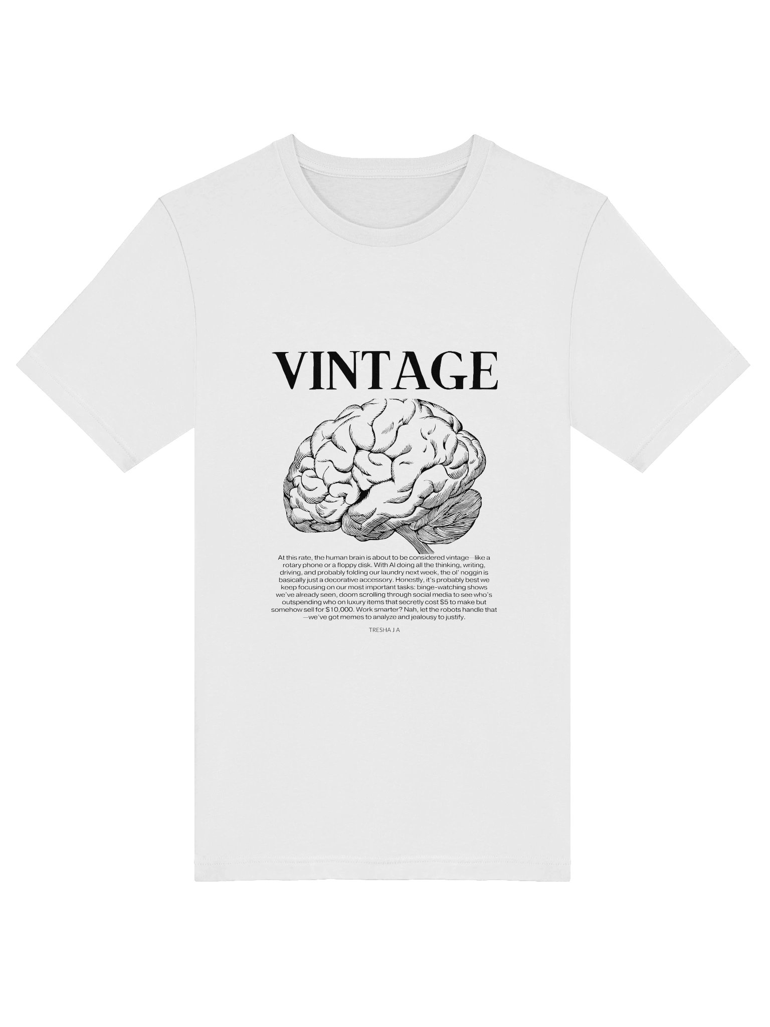 Vintage Brain White Tee product image (5)