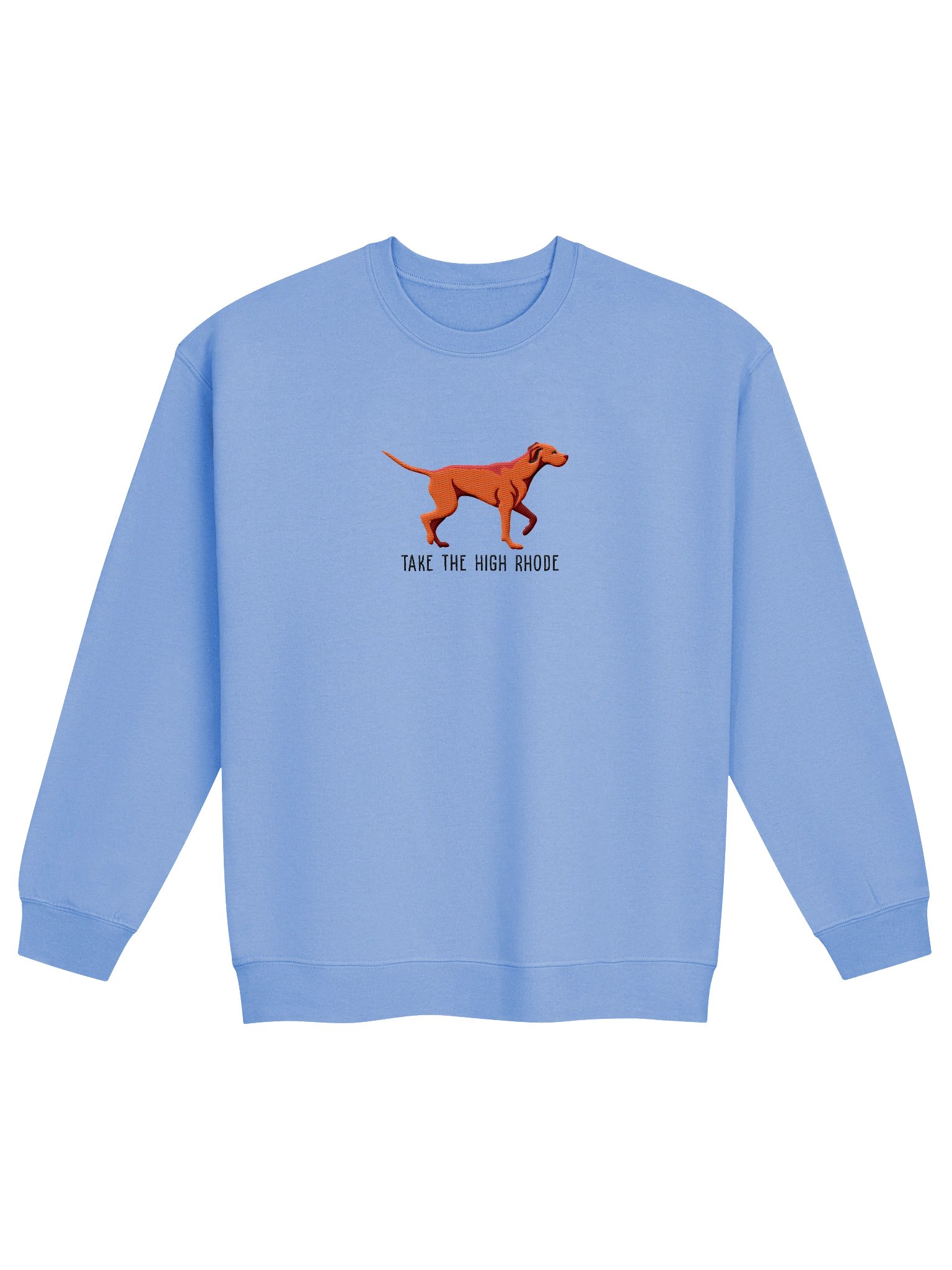 Take the High Rhode Sweatshirt (Embroidered) of a Rhodesian Ridgeback(Red) product image (4)