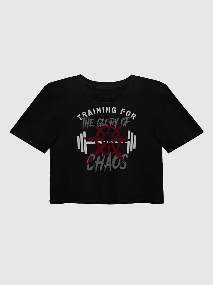 Training for the Glory of Chaos Women's Crop Top | Warhammer 40K Chaos Workout Style product image (3)