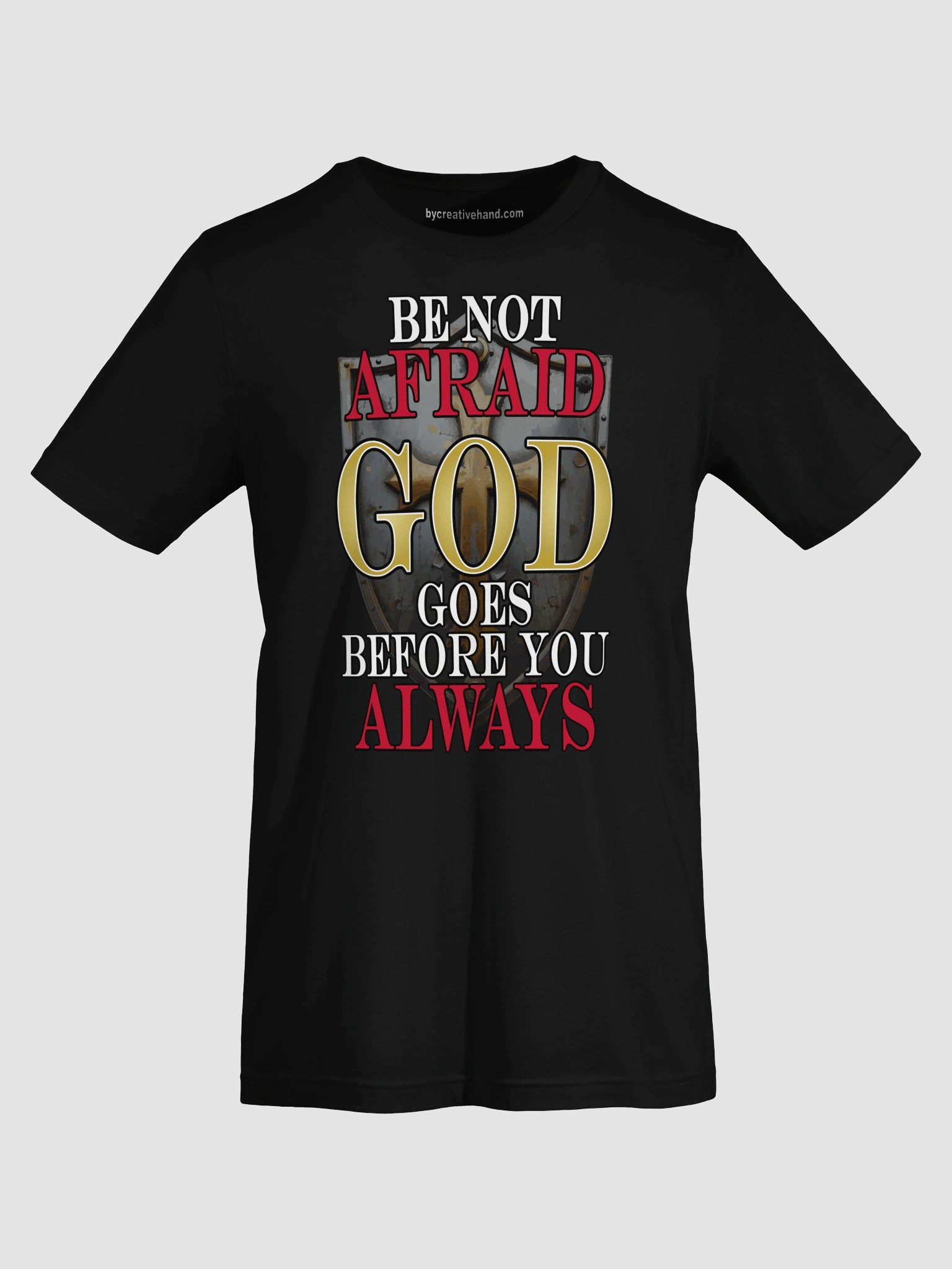 Be Not Afraid Cross and Shield T-Shirt product image (5)