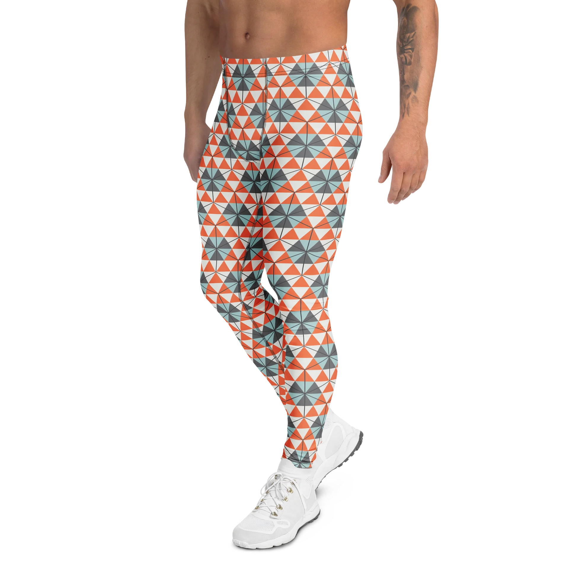 Comfortable Men's Leggings Colorful Triangles product image (4)