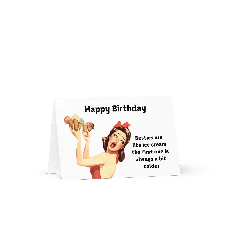 Funny Retro 1950s Happy Birthday Bestie Card product image (2)
