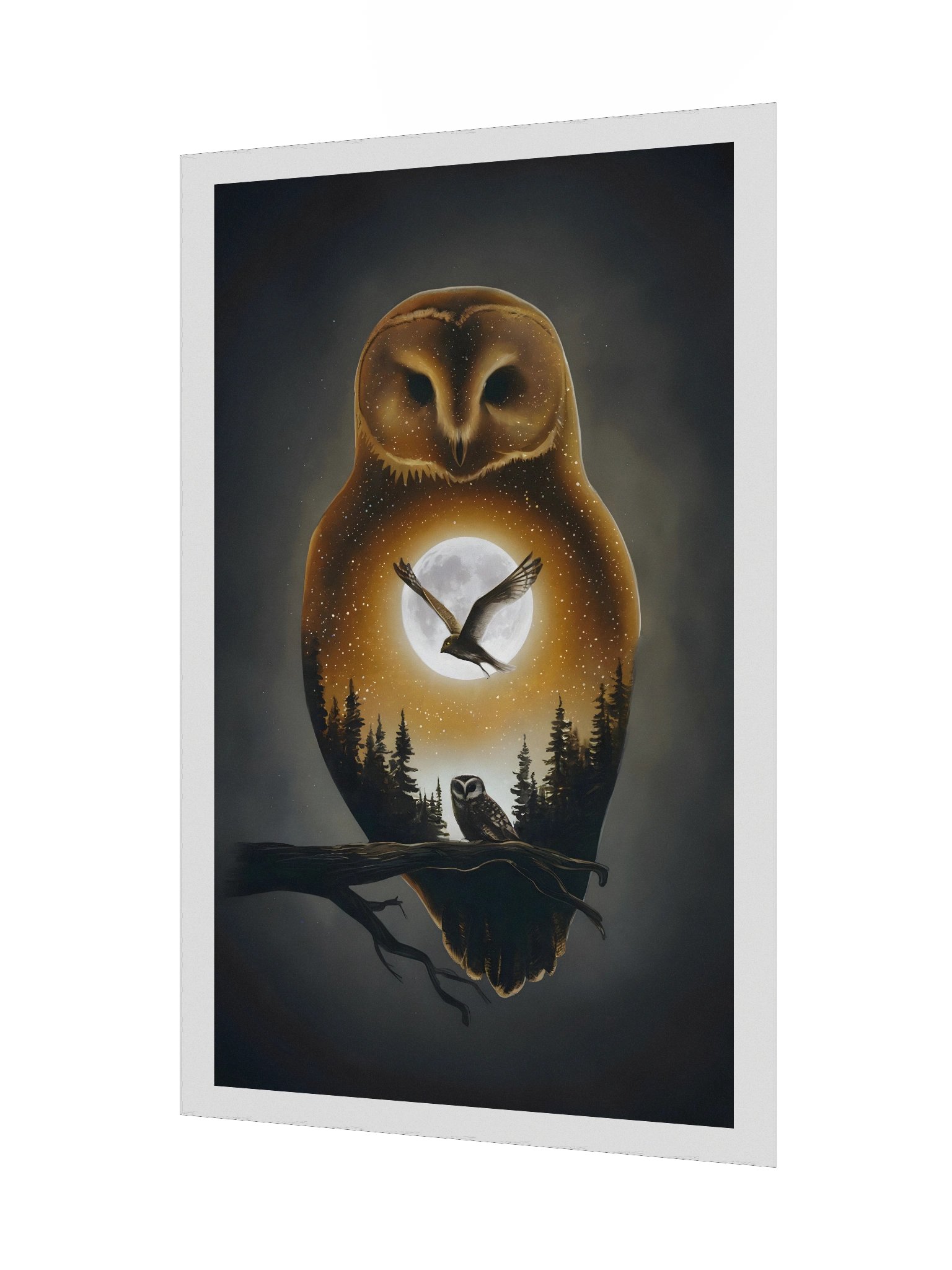 Mystic Owl Moon Poster – Spiritual Night Forest Wall Art product image (4)