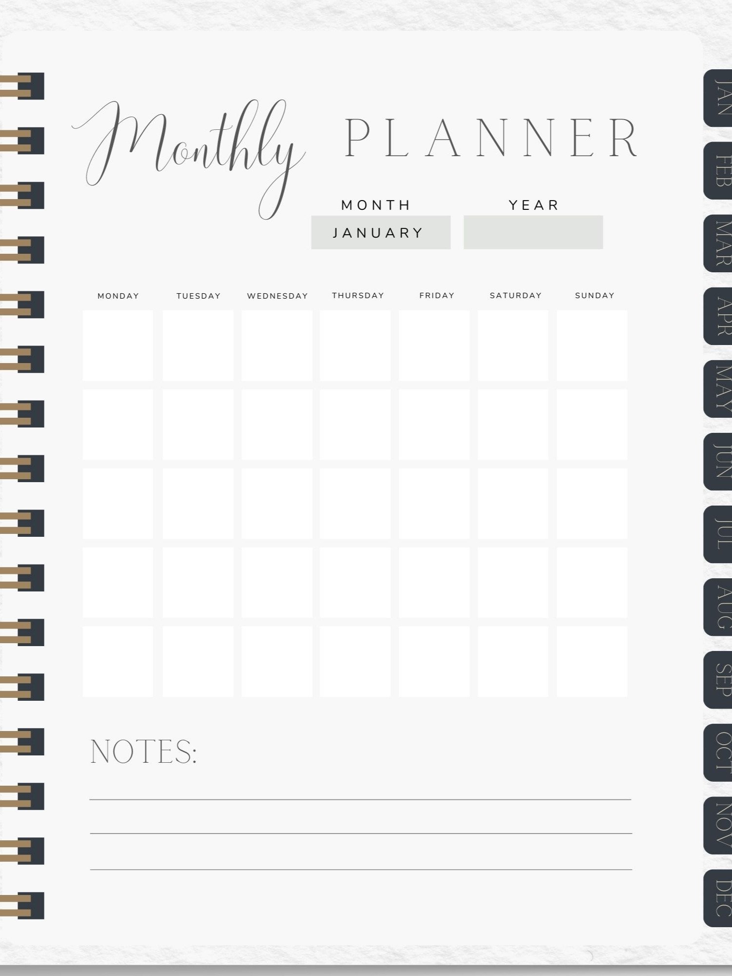 Digital Monthly Planner Minimalistic product image (2)