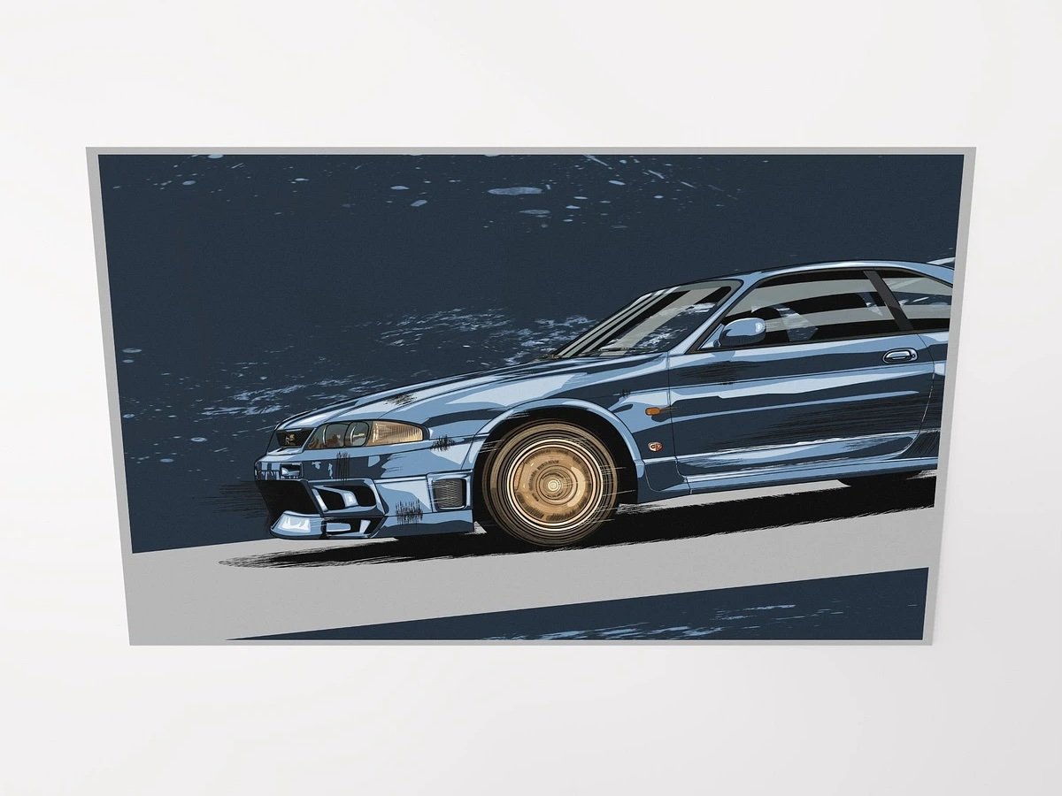 "Nissan Skyline GT-R (R33)" Original Artwork Print product image (4)