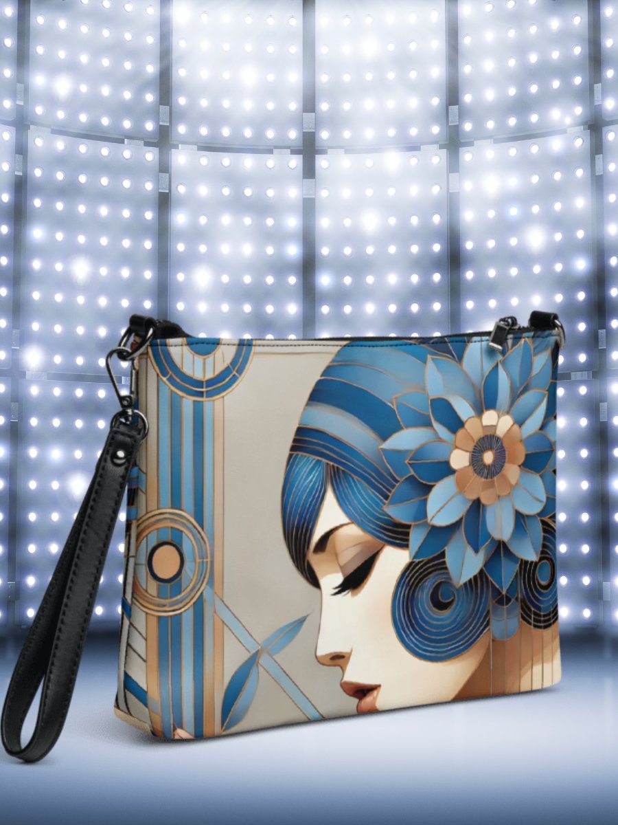 Art Deco Blue Floral Crossbody Bag product image (2)