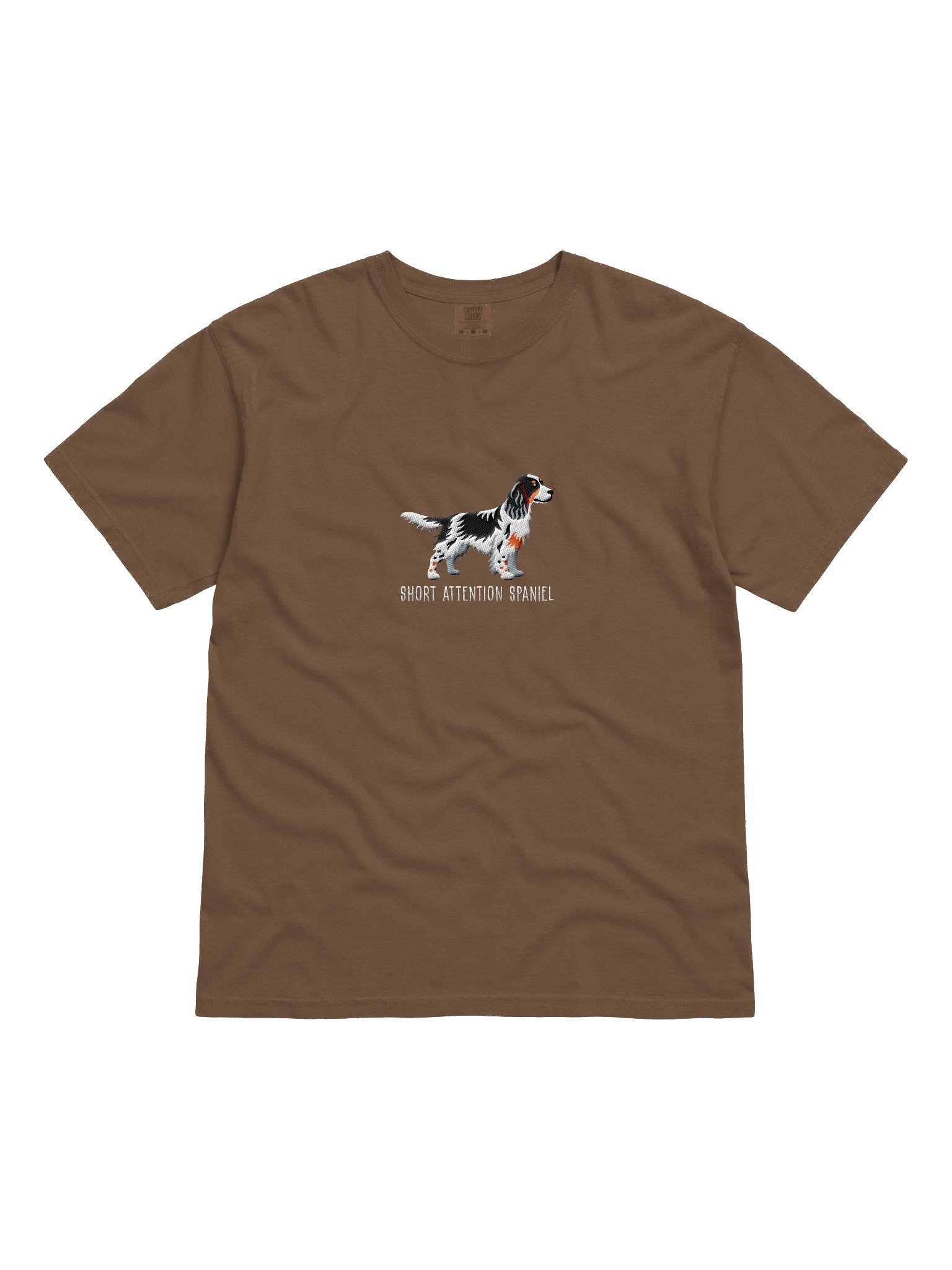 Short Attention Spaniel T-Shirt(Embroidered) of a Springer Spaniel(Tricolor) product image (4)