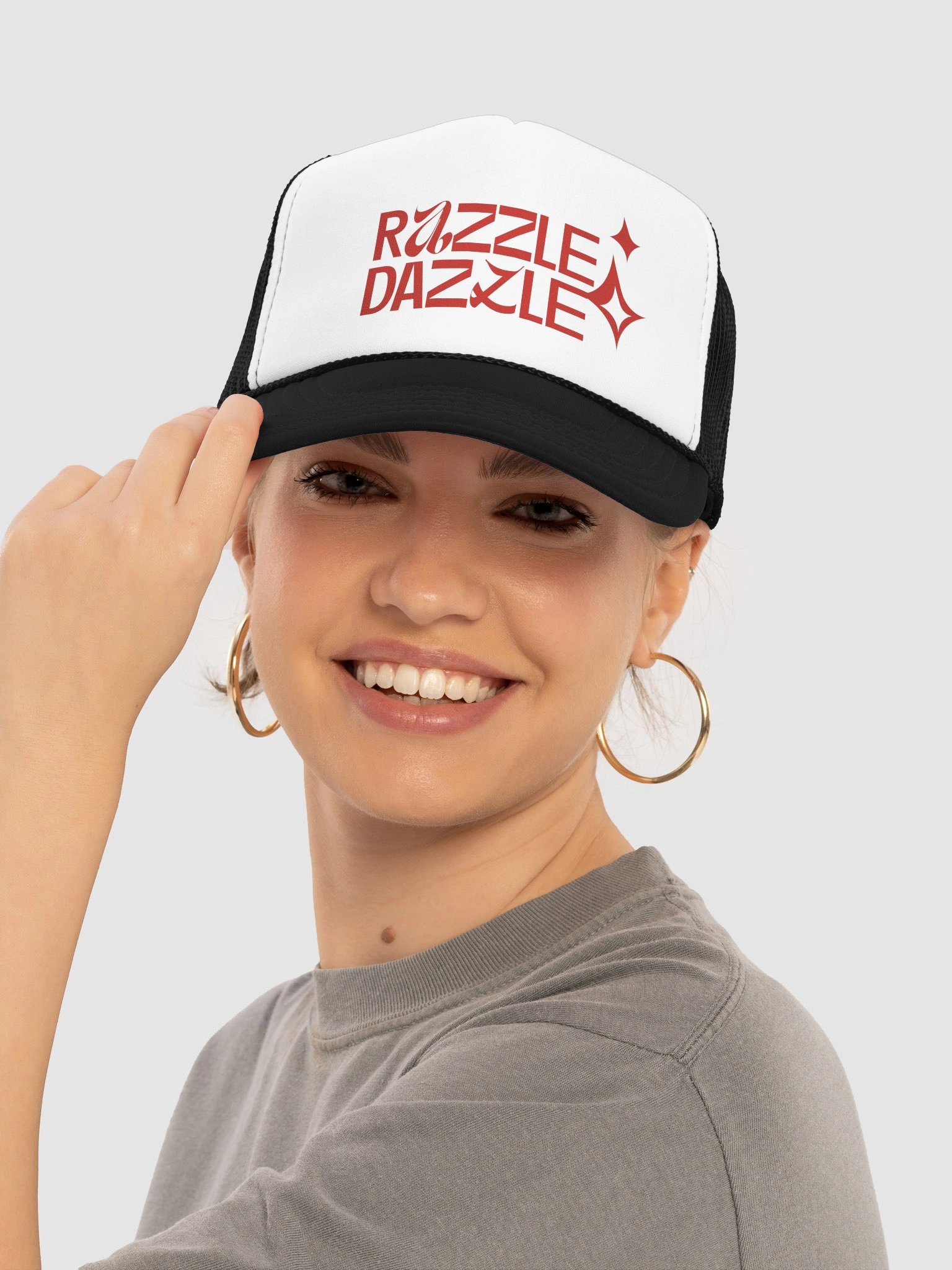 Razzle Dazzle Two Tone Trucker Hat (Red) product image (5)