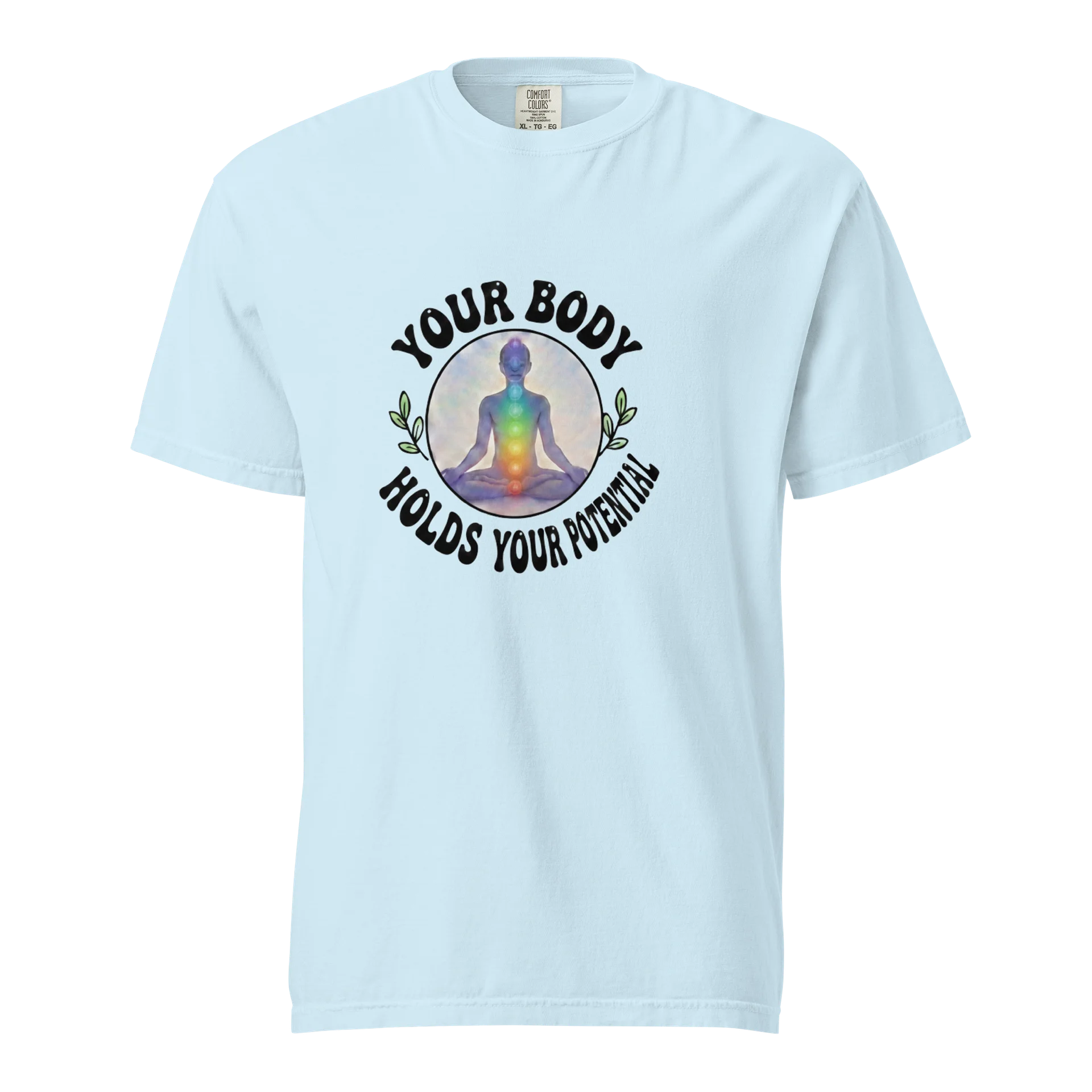 “Your Body Holds Your Potential” Light Blue T-Shirt product image (1)