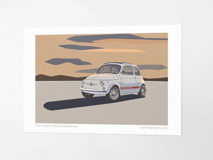 "Fiat-Abarth 595 Competizione" Original Artwork Print product image (2)