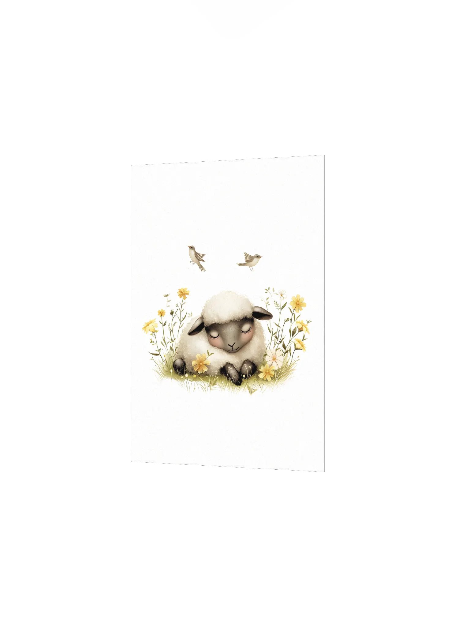 Sheep in Yellow Wildflowers Farmhouse Nursery Print product image (3)