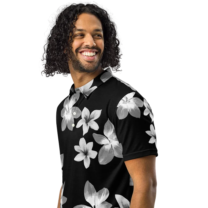 Volcanic Ash - Caribbean Soufriere Flower Print | Men's Slim Fit Polo Shirt product image (2)