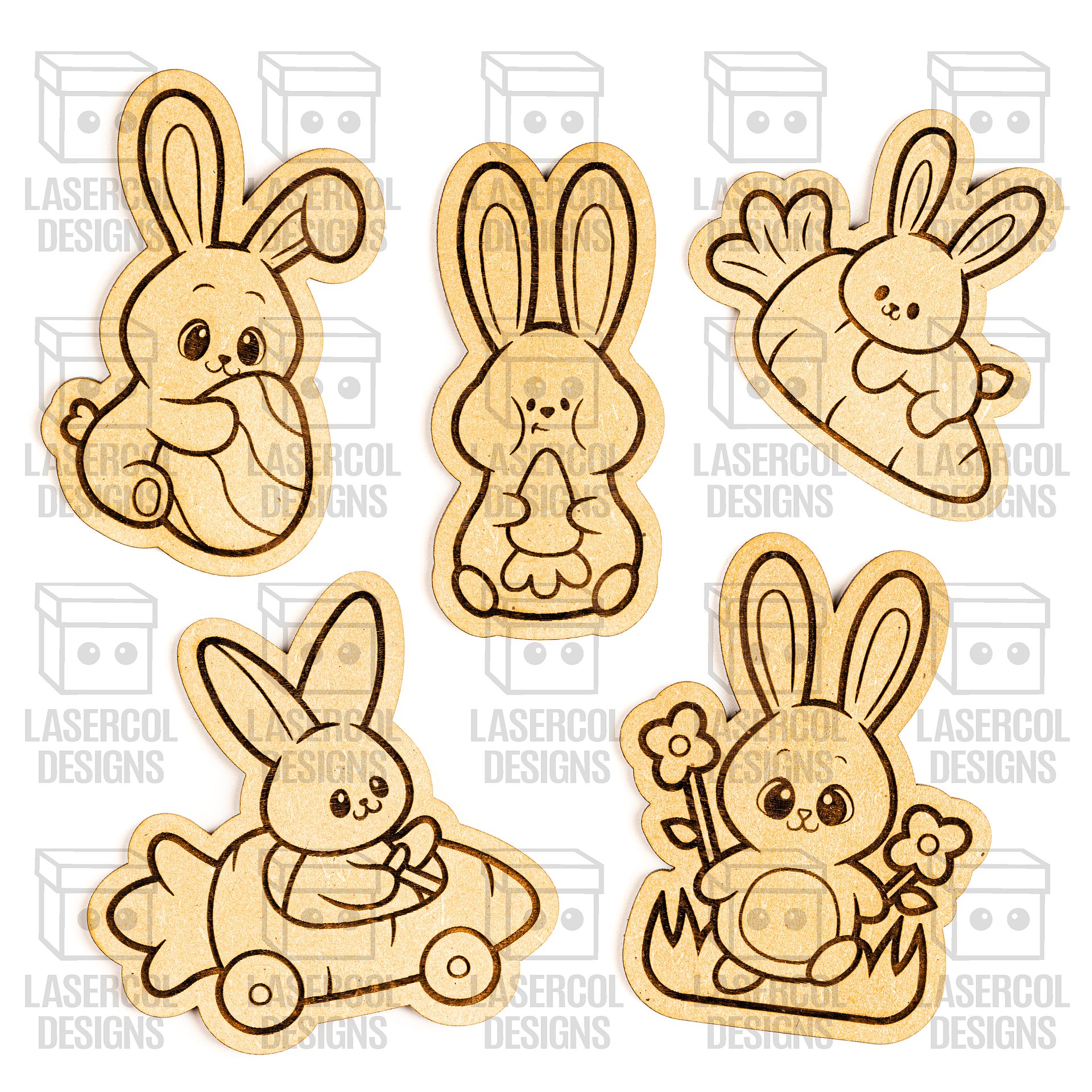 Easter Bunny DIY Paint Kit Set 8 V2- Laser Cut Files product image (3)