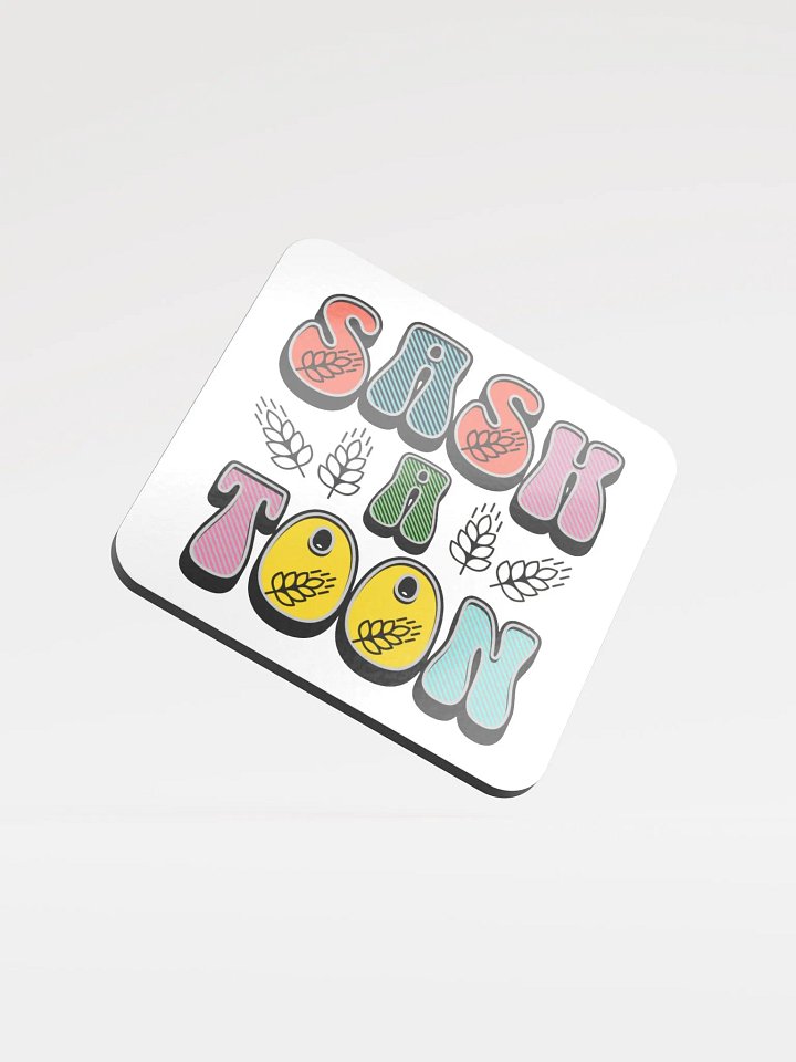 Saskatoon Block Letter Spectrum Cork Coaster product image (2)