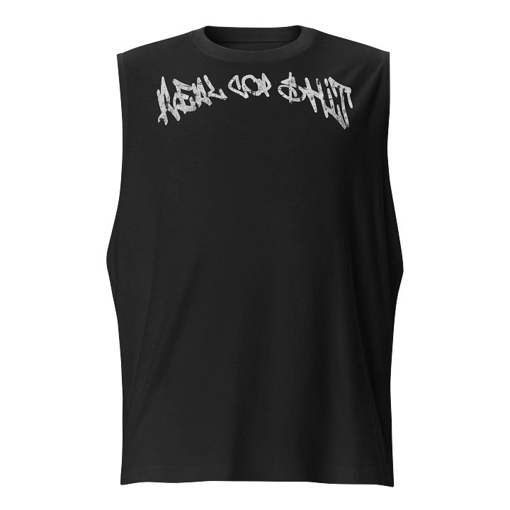 REAL COP SHIT TEXT BASIC TANK TOP product image (1)