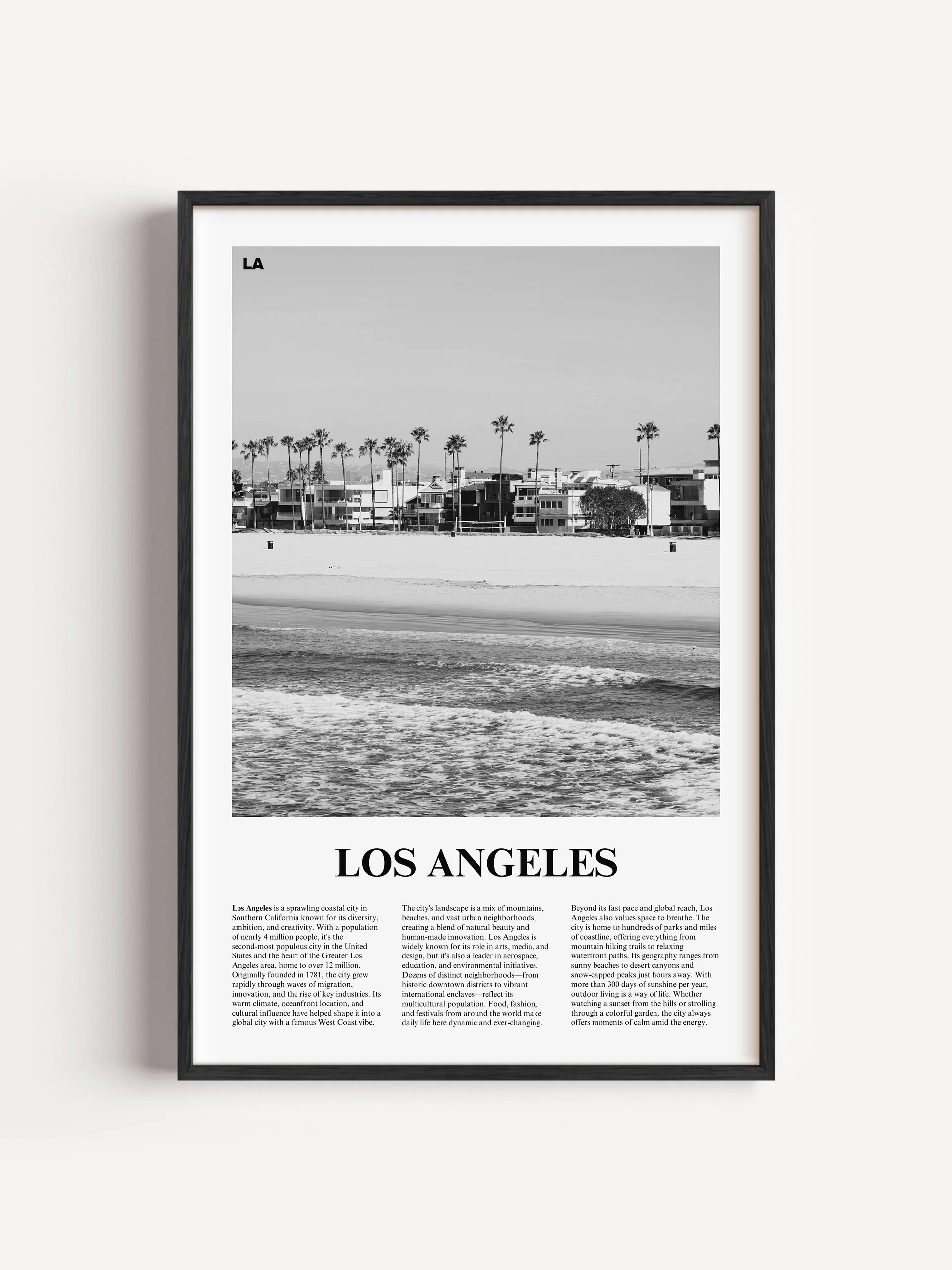 Los Angeles 04 Newspaper Poster | Framed product image (1)