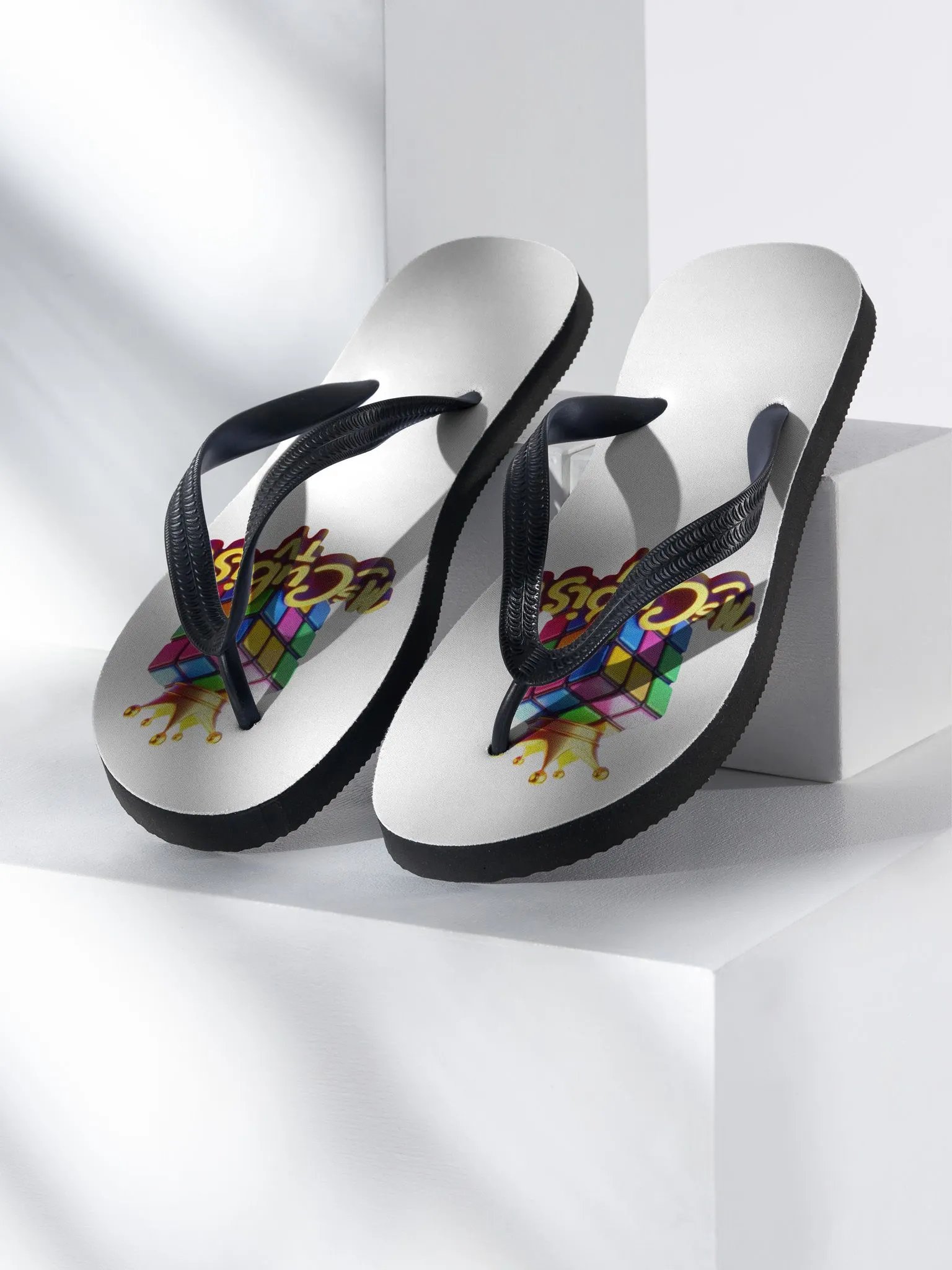 Crowned Cubist Flip-Flops product image (1)