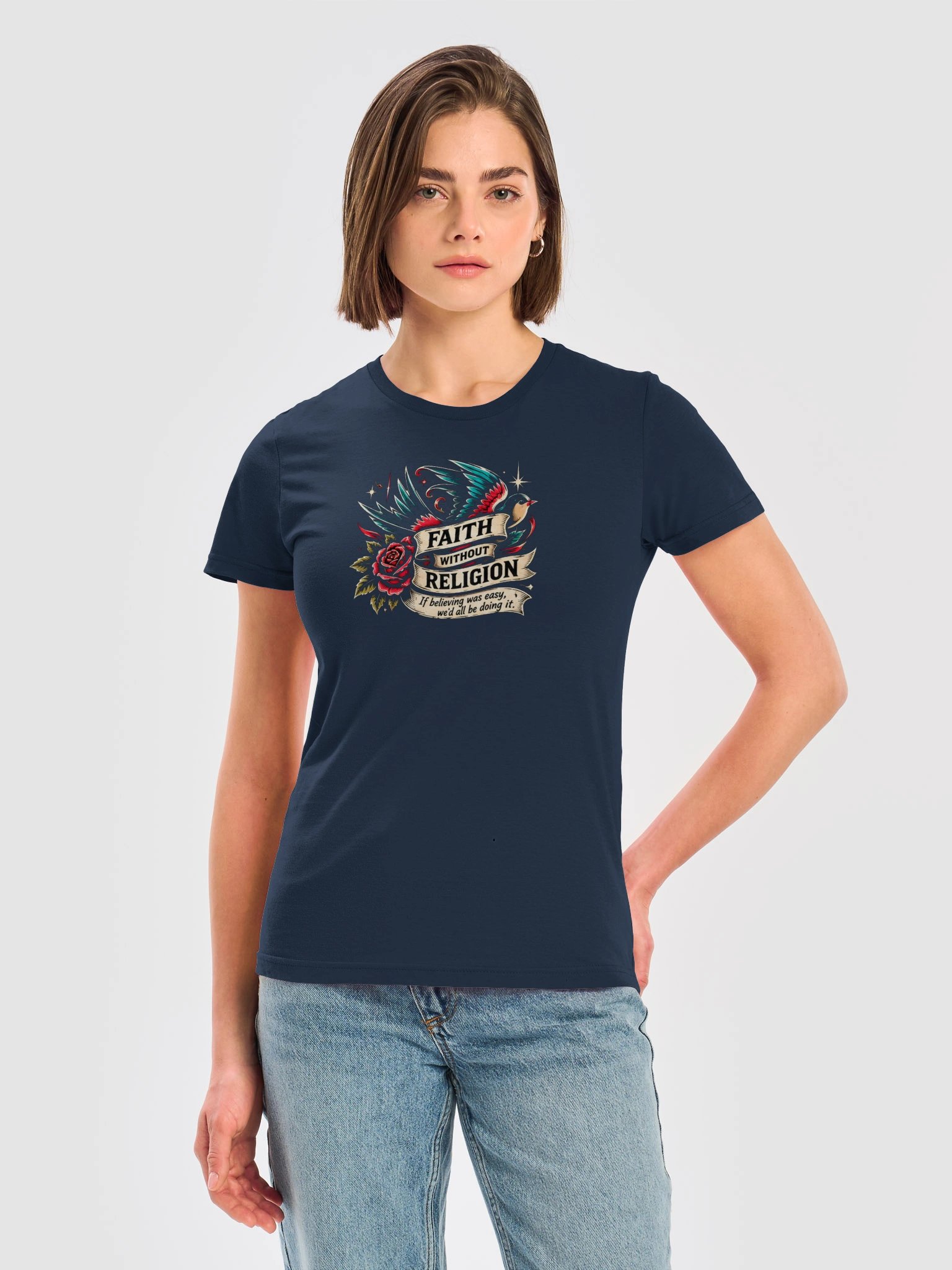 Women's Rockabilly Swallow & Rose Tee product image (5)