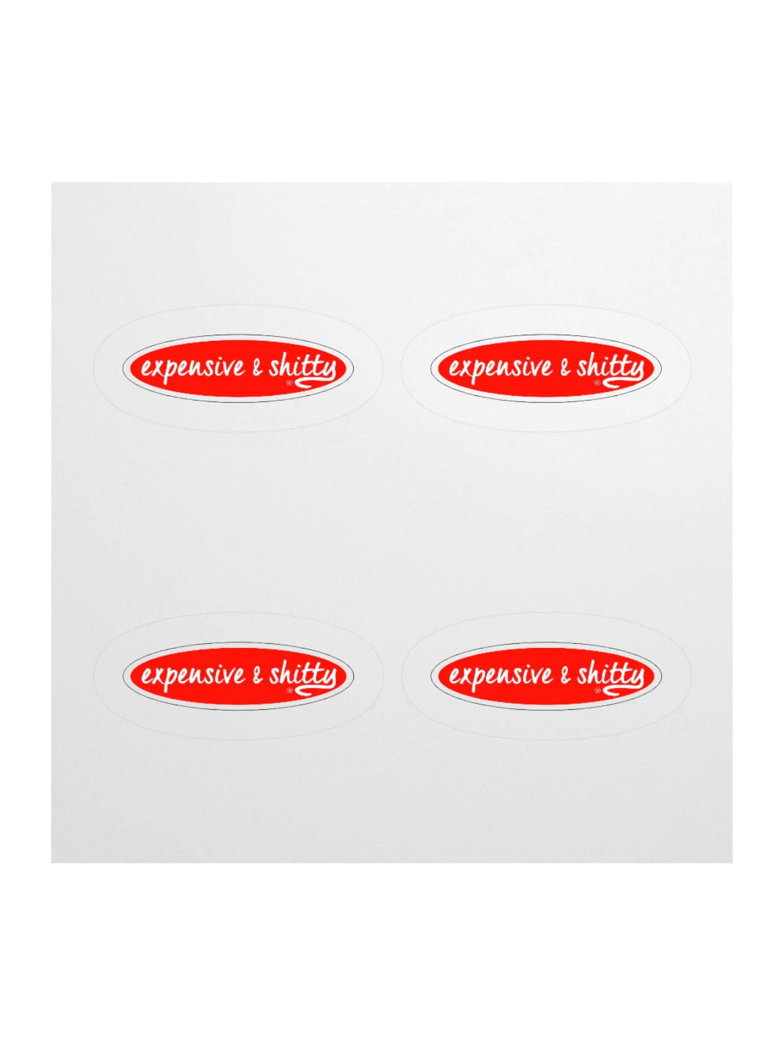 EXPENSIVE & SHITTY STICKERS (4-PACK) product image (1)