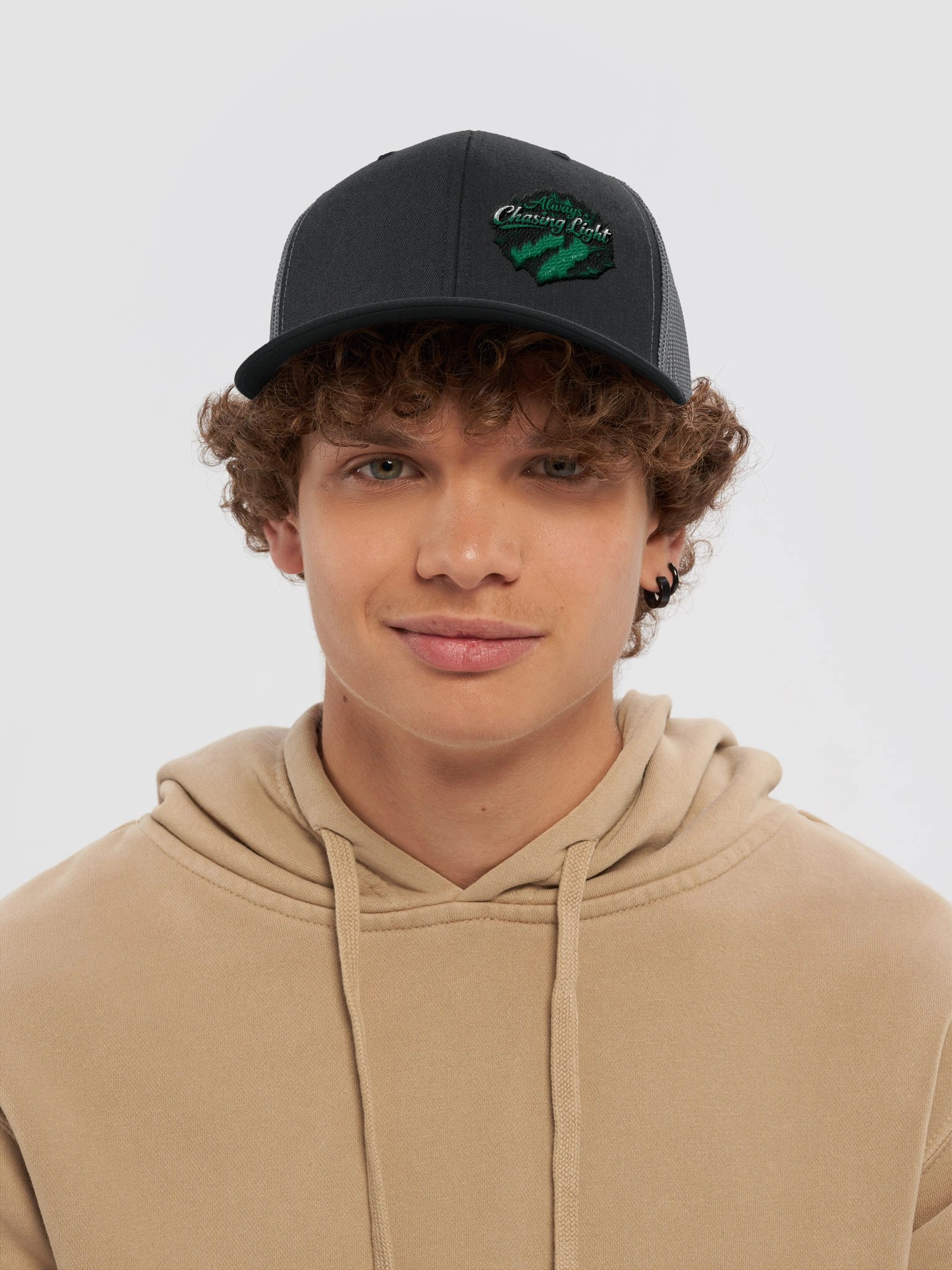 trucker hat with 'Always Chasing Light' product image (14)