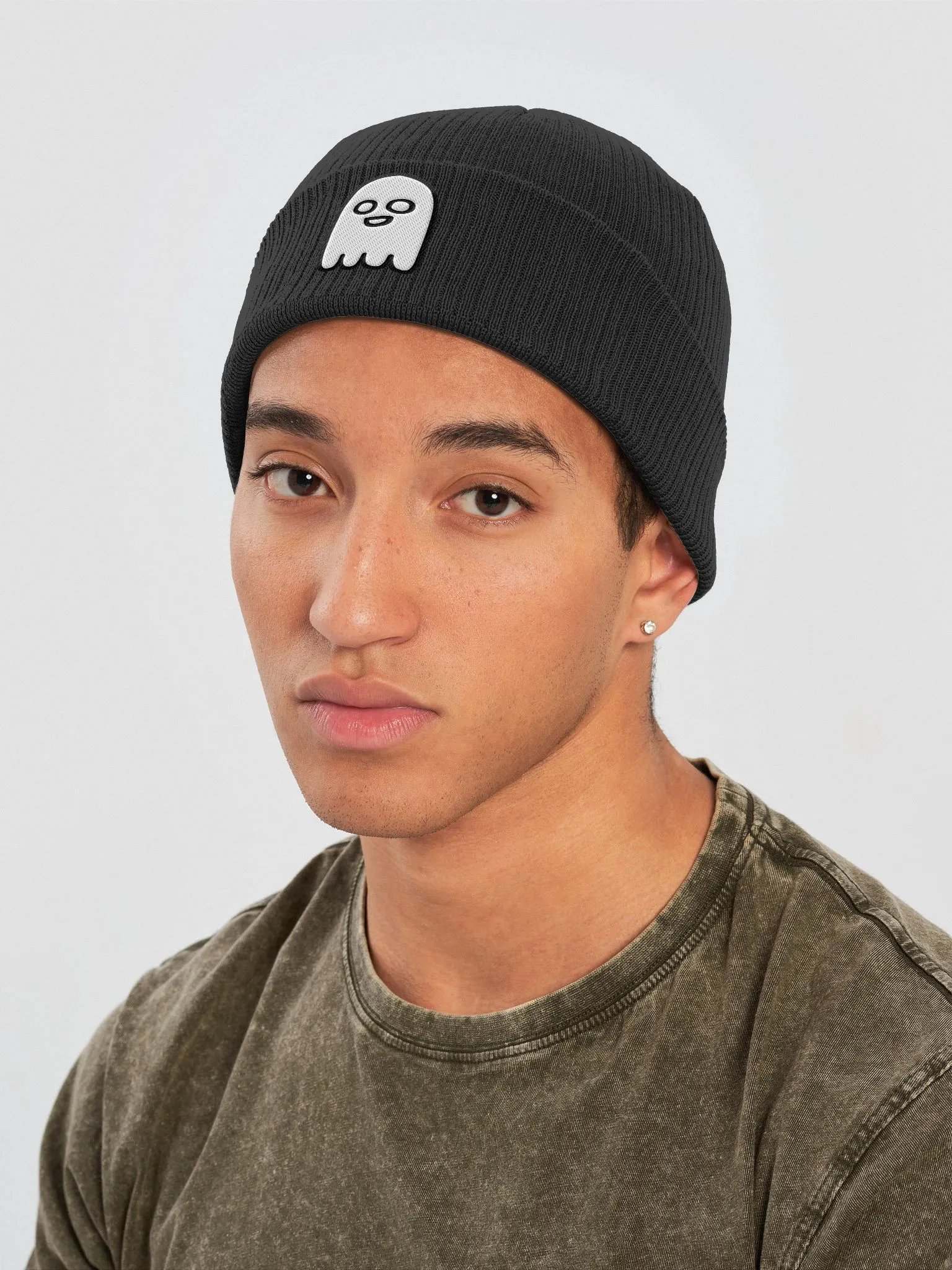 Lil Ghost Beechfield Organic Ribbed Beanie product image (3)