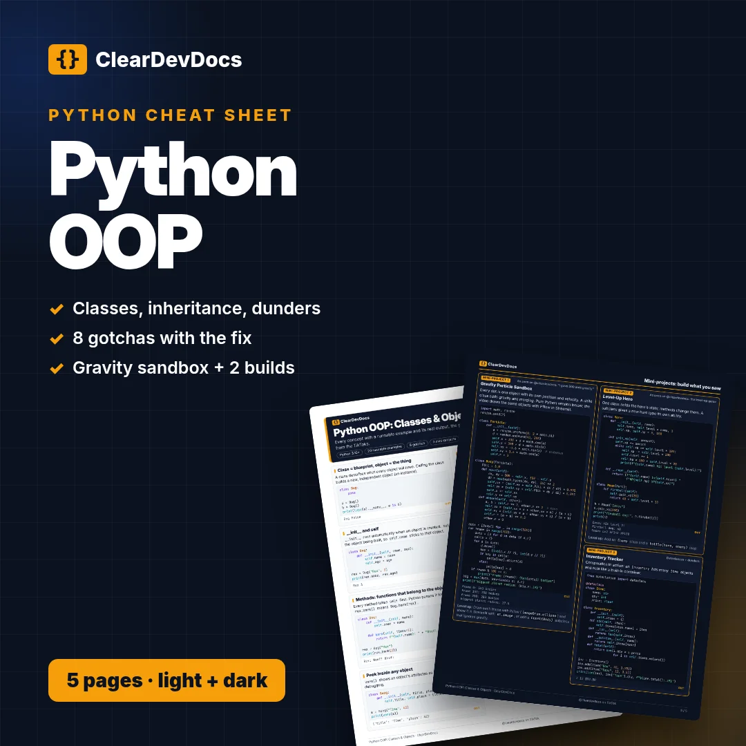 Python OOP — Classes & Objects product image (1)