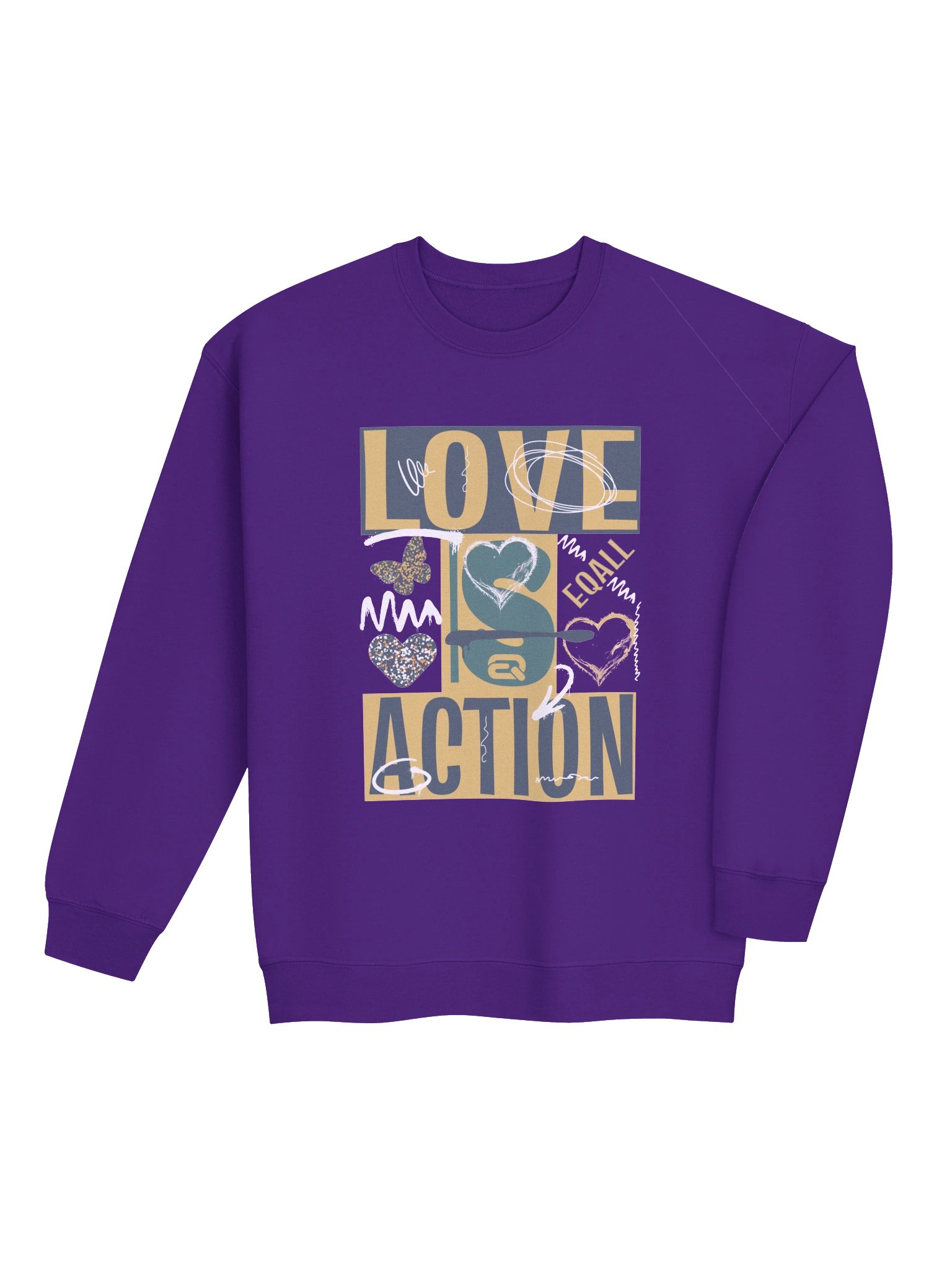 Love is Action! Unisex Gildan Crewneck Sweatshirt_EQALL® Originals_Pop Green product image (4)