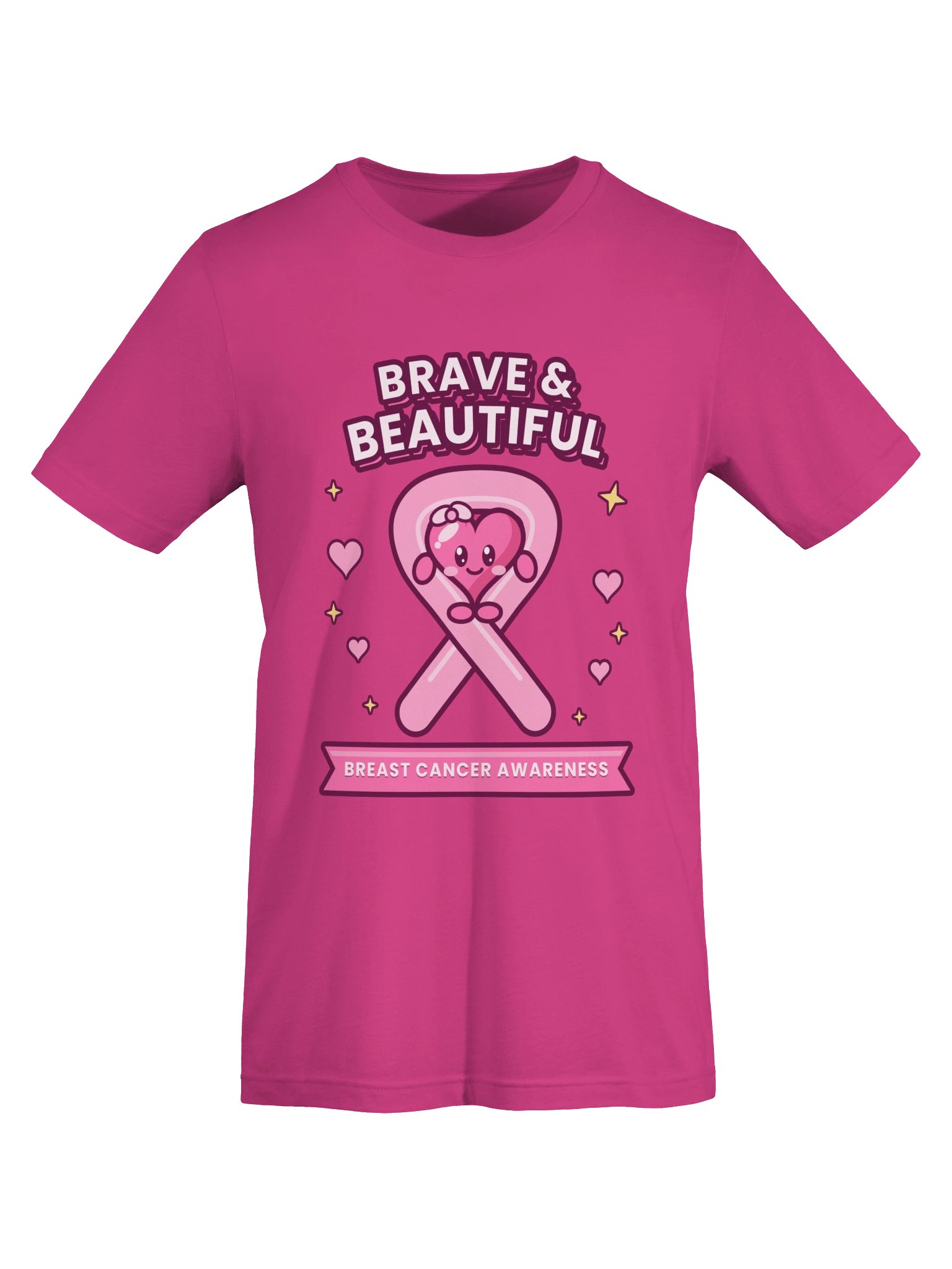 Cute Heart Pink Ribbon Tee Breast Cancer Awareness product image (3)