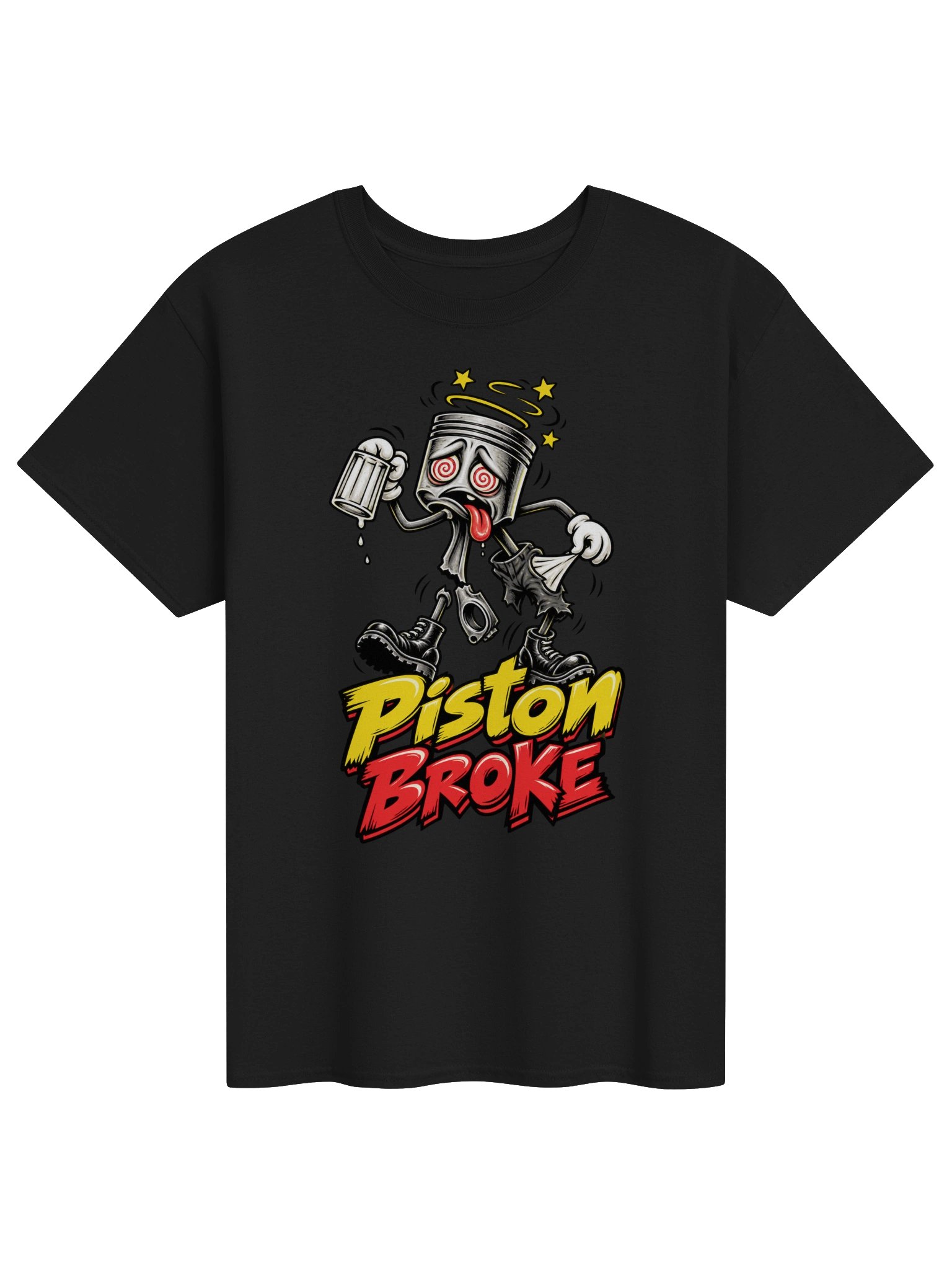 Piston Broke Cartoon Piston Mechanic T-Shirt product image (1)