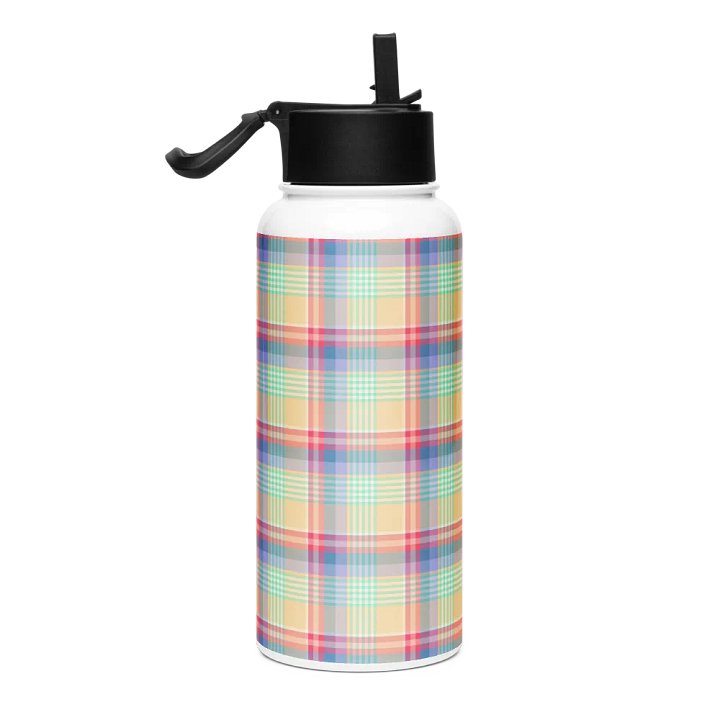 Bright Pastel Plaid Water Bottle product image (1)