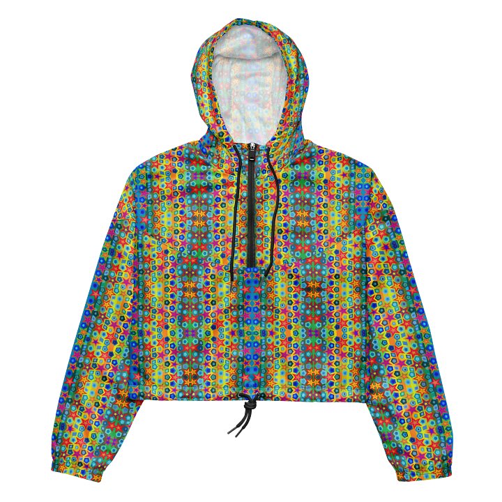 Multi Star All-Over Print Women's Cropped Windbreaker product image (2)