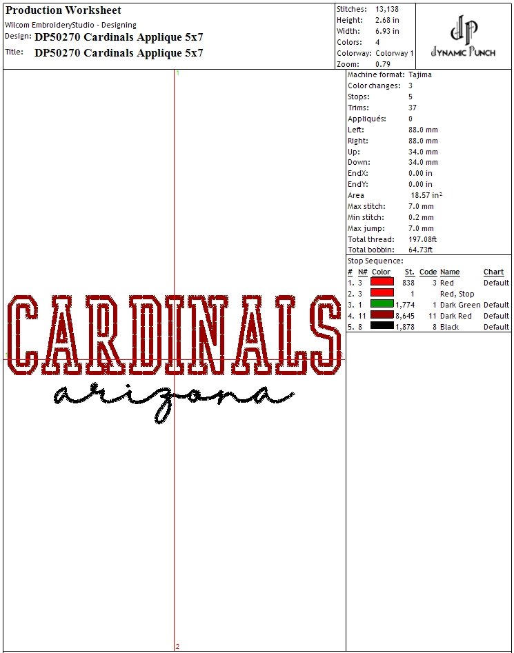 NFL CARDINALS APPLIQUE product image (2)