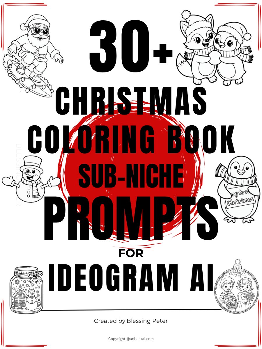 30+ Christmas Coloring Sub-niche Prompts for Ideogram Ai product image (1)