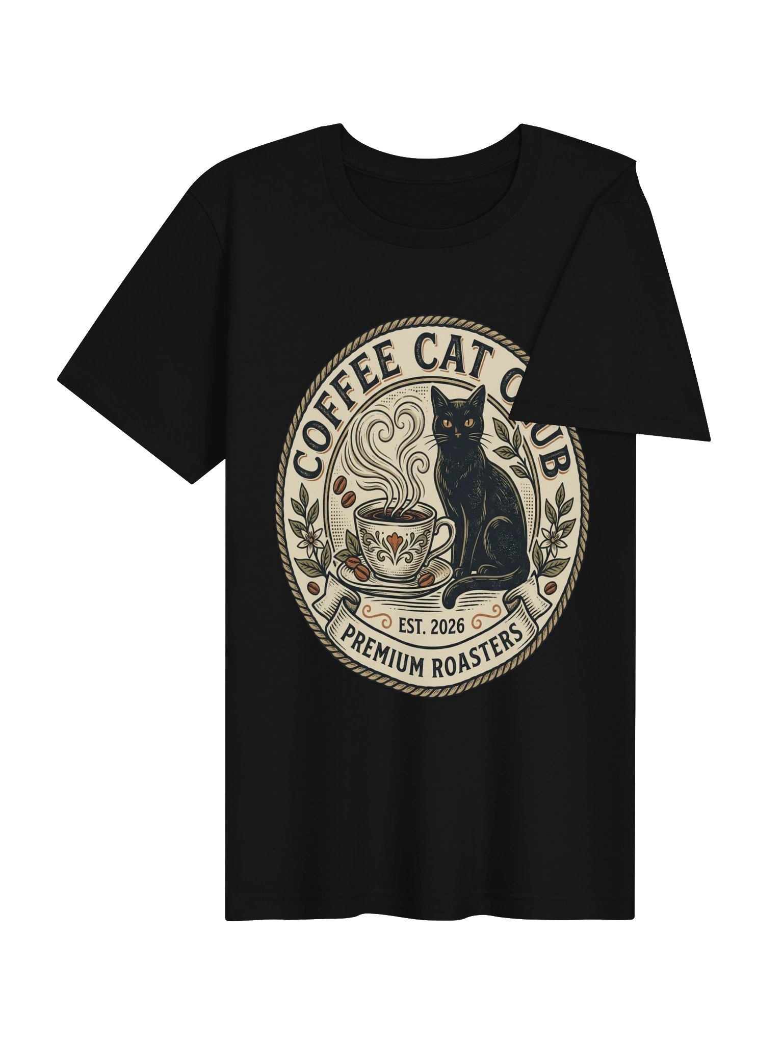 Coffee Cat Club T-Shirt - Vintage Black Cat Coffee Lover Tee product image (25)