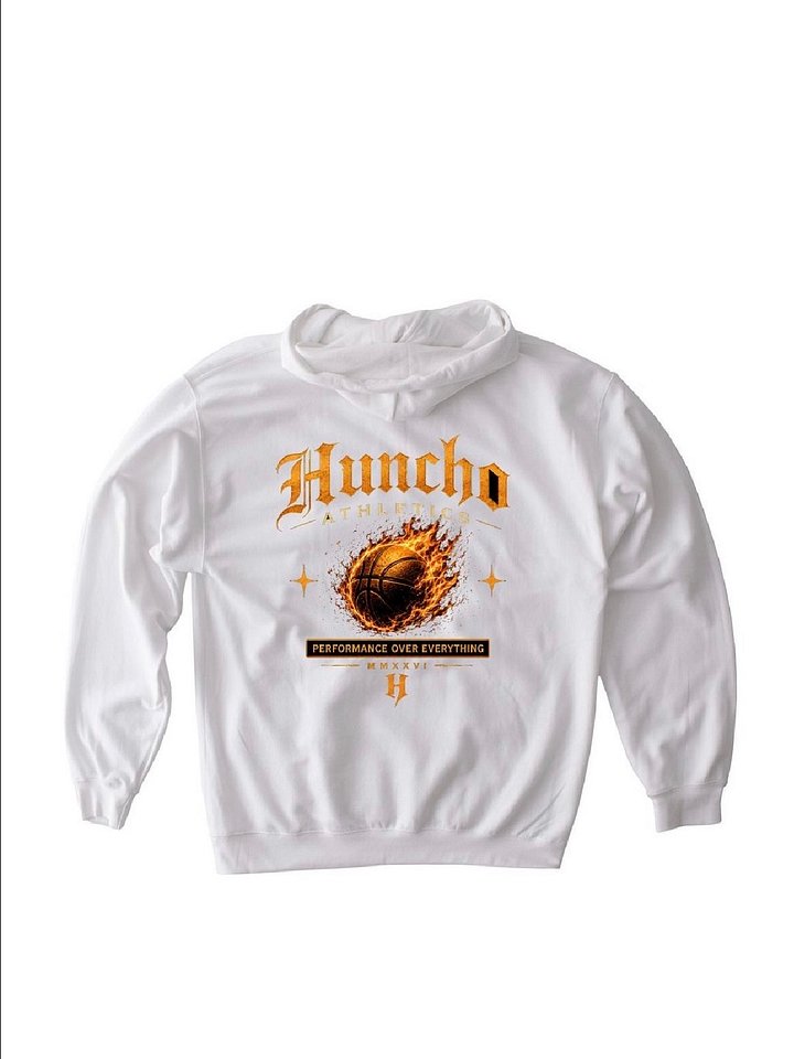 Huncho Athletics "Performance Over Everything" Hoodie – White product image (1)