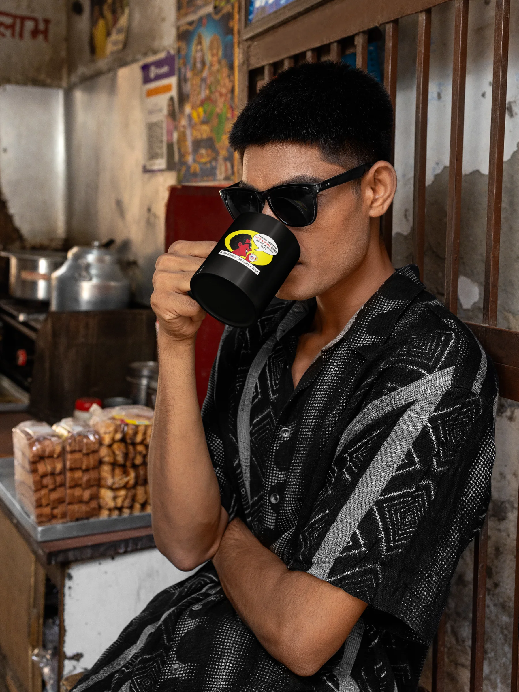 Stop Giving The Devil A Buzz Mug - Sarcastic Political Cup product image (3)