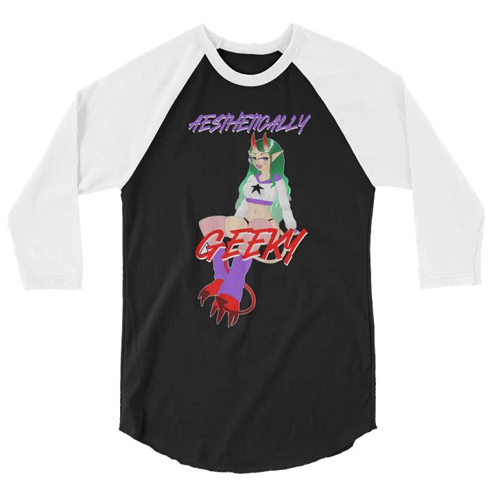 Aesthetically Geeky Demon Baseball Tee product image (12)