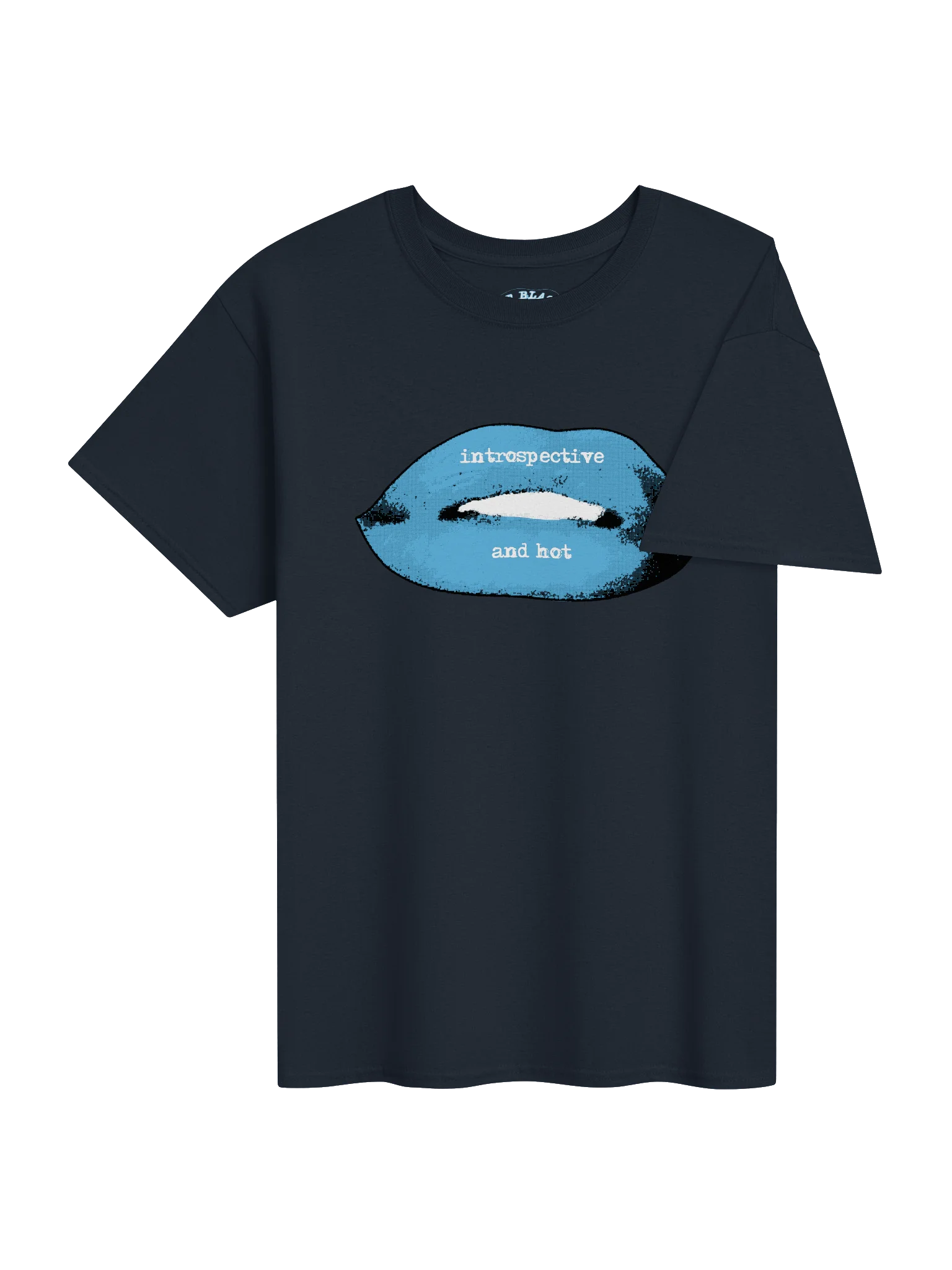 Blue and Navy Hot and Introspective Lips Tee product image (4)