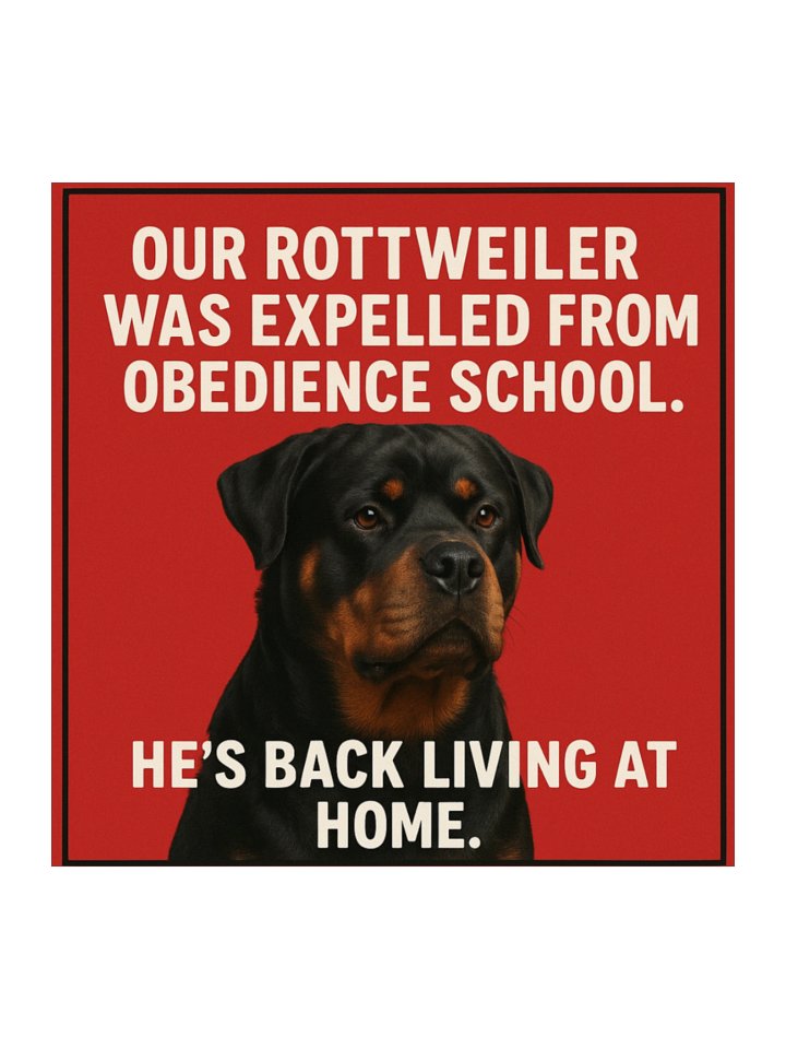 Expelled Rottweiler Kiss Cut Sticker product image (1)
