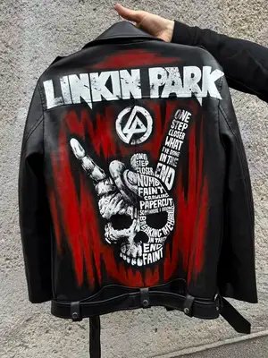 New custom jacket available 🔗 #linkinpark #battlejacket #customjacket #alternativerock #grunge 