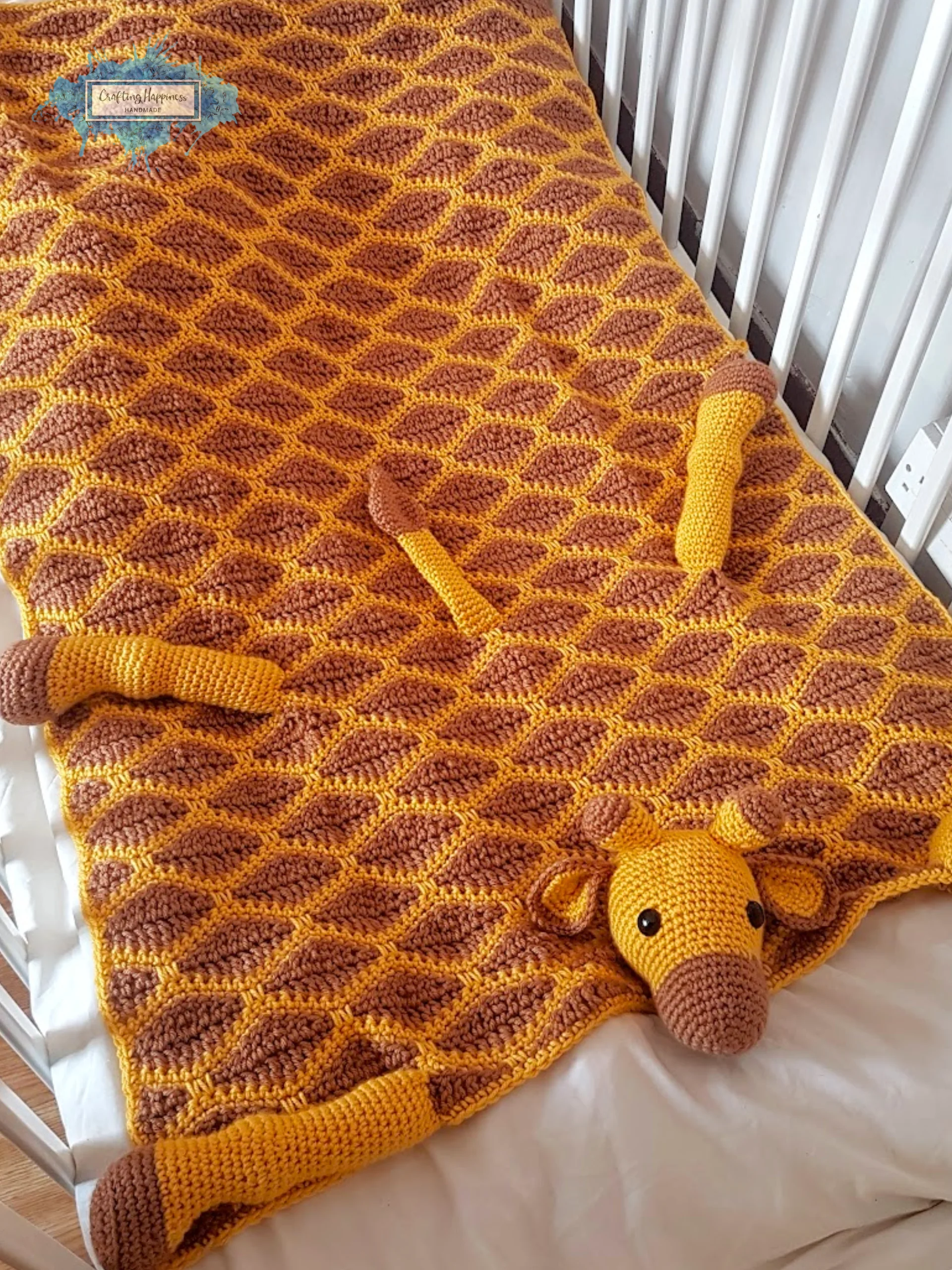 Crochet Giraffe Baby Blanket Pattern - Folding Toy Lovey PDF Pattern - Crafting Happiness product image (6)