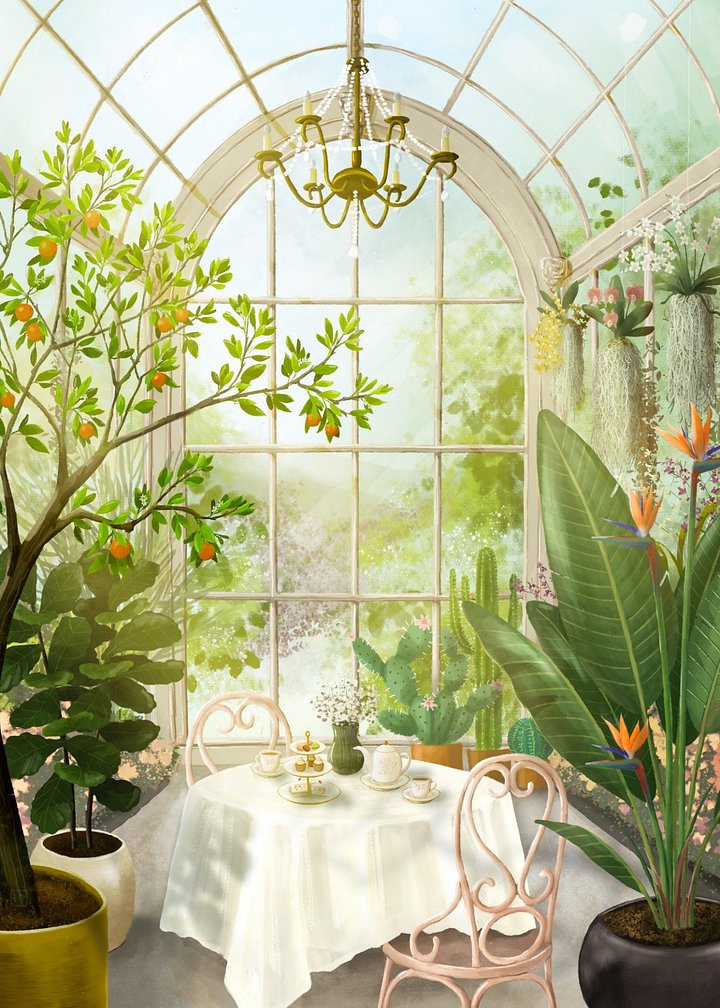 Afternoon Tea in the Conservatory Art Print product image (2)